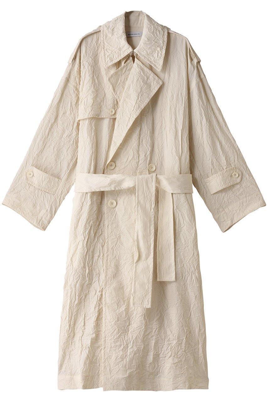 【メゾンスペシャル/MAISON SPECIAL】のWasher Pleats Trench Coat/ワッシャープリーツトレンチコート インテリア・キッズ・メンズ・レディースファッション・服の通販 founy(ファニー) 　ファッション　Fashion　レディースファッション　Fashion for Women　アウター　Coat / Outerwear Collection　コート・ロングコート・ピーコート　Long Coats, Peacoats & More　トレンチコート / 春秋の定番アウター　Trench Coats　インナー　Innerwear　エアリー　Airy Texture　シアー　Sheer, See-Through　ジャケット　Jacket, Outerwear　ロング　Long, Long-Length　春　Spring　WHT(ホワイト)|ID: prp329100004608775 ipo3291000000035064579