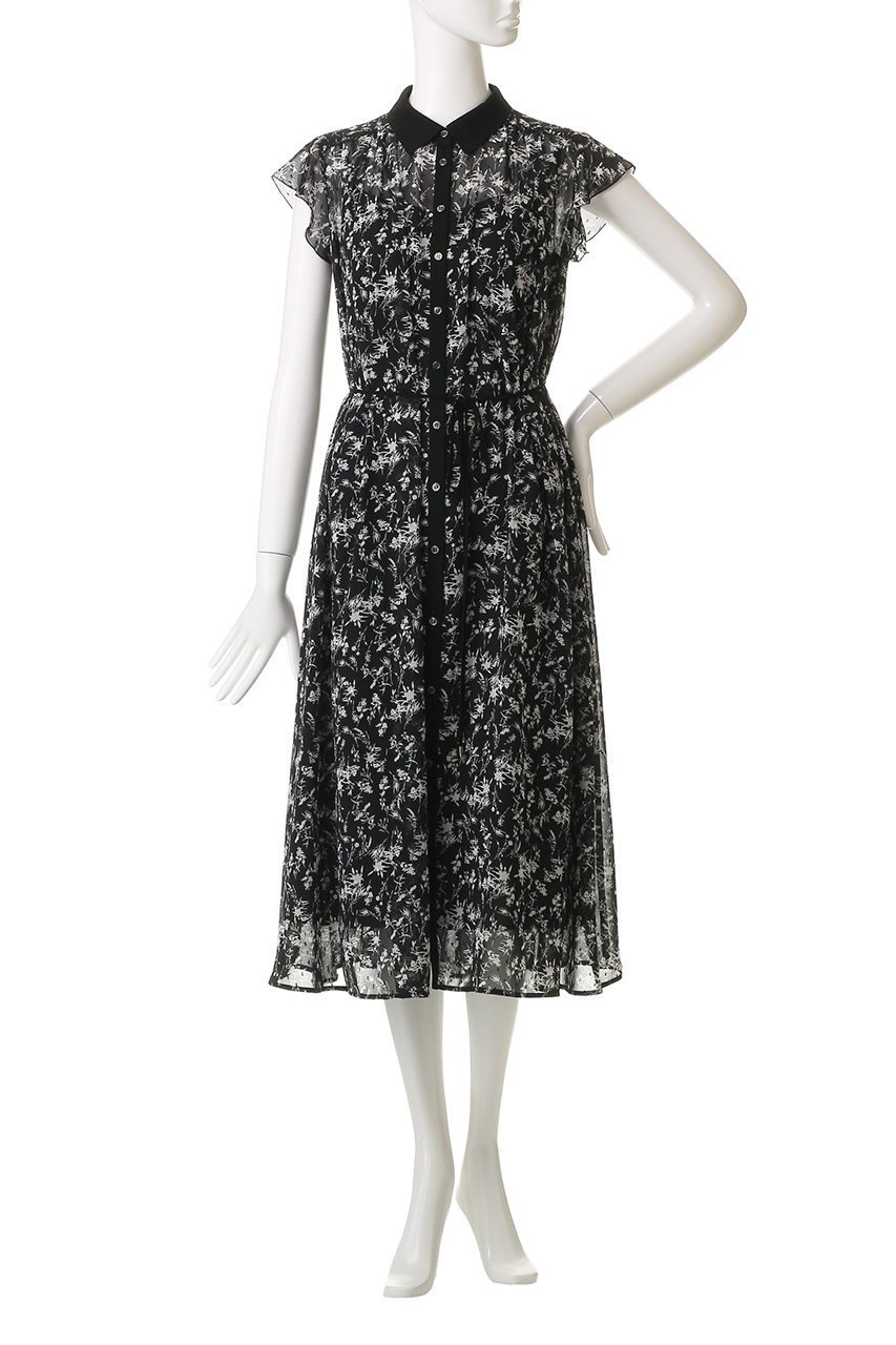 【アナイ/ANAYI】のモノトーンフラワーPTシャツワンピース 人気、トレンドファッション・服の通販 founy(ファニー) 　ファッション　Fashion　レディースファッション　Fashion for Women　ワンピース　Dresses　シャツワンピース / 1枚で着映えコーデ　Shirt Dresses　チュニック　Tunic Tops & Dresses　2025年　2025　2025-2026秋冬・A/W　Autumn/Winter 2025–26 AW25–26　チュニック　Tunic, Long Top　パーティ　Party, Party Style　フラワー　Flower, Floral　フレア　Flare, Flared　モノトーン　Monotone, Black and White　リボン　Ribbon, Bow　ロング　Long, Long-Length　エレガント 上品　Elegant　A/W・秋冬　Autumn/Winter　other-2|ID: prp329100004608784 ipo3291000000032949389