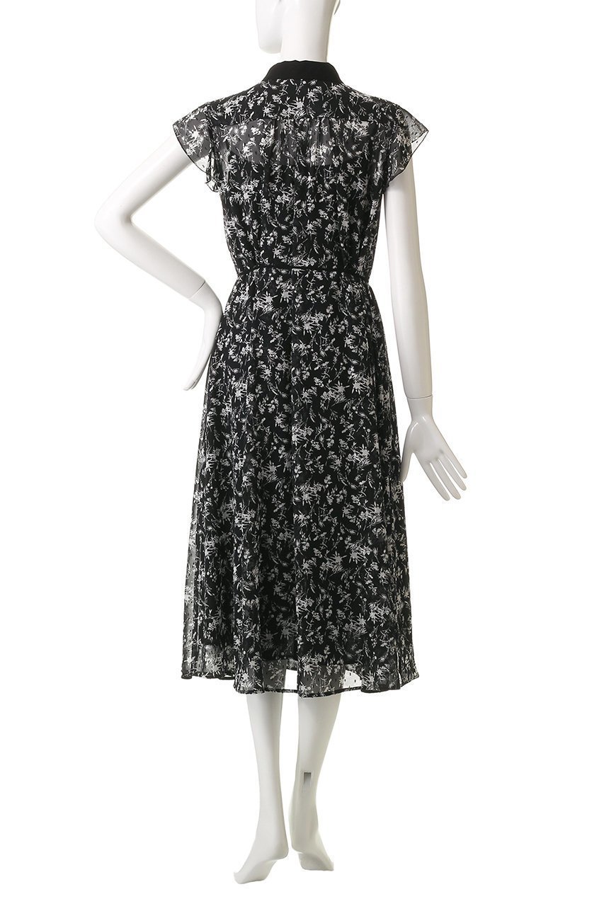 【アナイ/ANAYI】のモノトーンフラワーPTシャツワンピース 人気、トレンドファッション・服の通販 founy(ファニー) 　ファッション　Fashion　レディースファッション　Fashion for Women　ワンピース　Dresses　シャツワンピース / 1枚で着映えコーデ　Shirt Dresses　チュニック　Tunic Tops & Dresses　チュニック　Tunic, Long Top　パーティ　Party, Party Style　フラワー　Flower, Floral　フレア　Flare, Flared　モノトーン　Monotone, Black and White　リボン　Ribbon, Bow　ロング　Long, Long-Length　エレガント 上品　Elegant　other-4|ID: prp329100004608784 ipo3291000000035053317