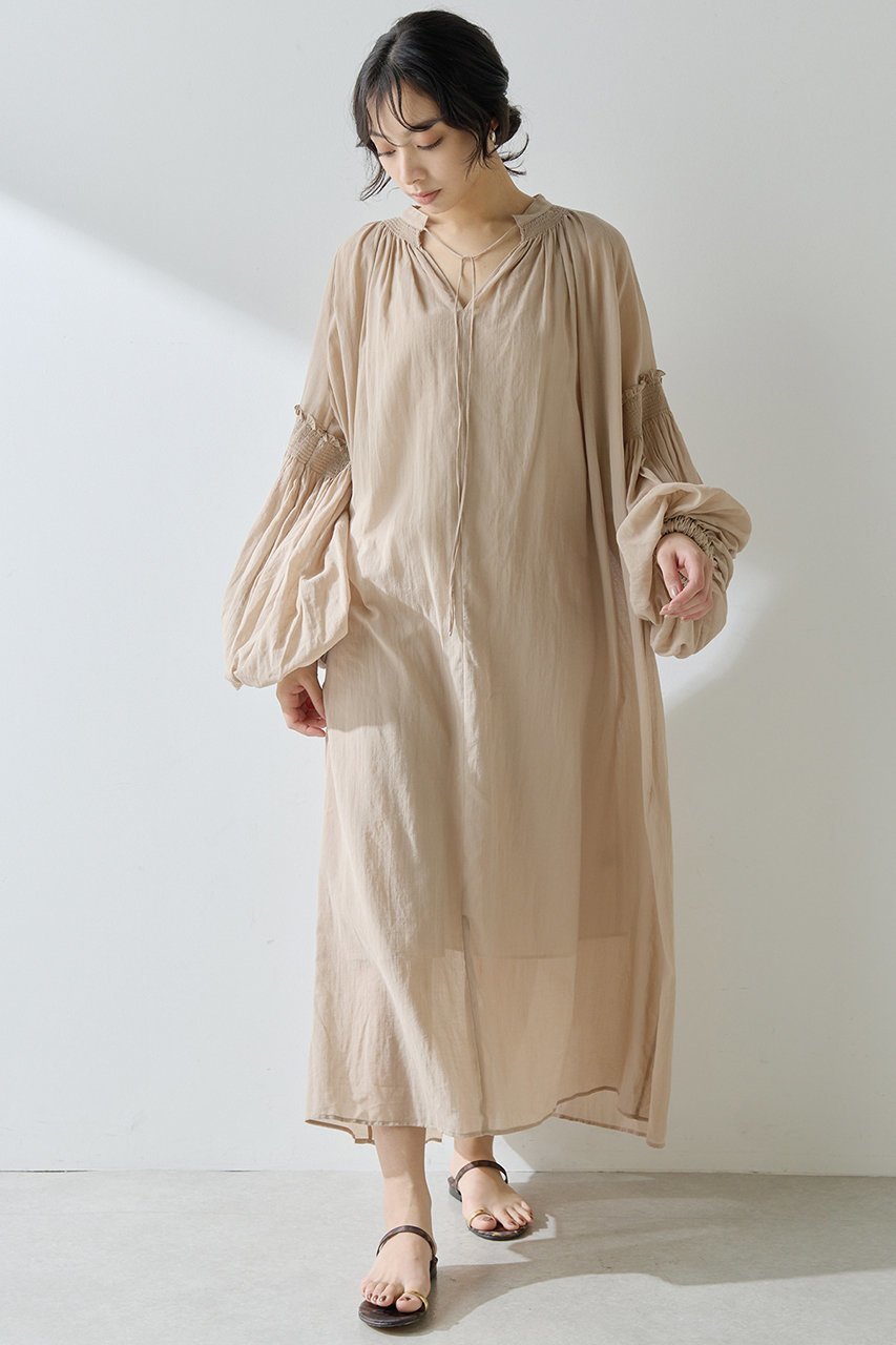 【ウィムガゼット/Whim Gazette】のコットンシフォンワンピース インテリア・キッズ・メンズ・レディースファッション・服の通販 founy(ファニー) ファッション Fashion レディースファッション Fashion for Women ワンピース Dresses チュニック Tunic Tops & Dresses ギャザー Gathered, Ruffled シフォン Chiffon, Lightweight Fabric チュニック Tunic, Long Top ハイネック High Neck, Mock Neck フェミニン Feminine, Girly フレア Flare, Flared ベビー Baby, Babywear ロング Long, Long-Length 長袖 Long Sleeve, Full Sleeve ベージュ|ID: prp329100004608794 ipo3291000000035740397