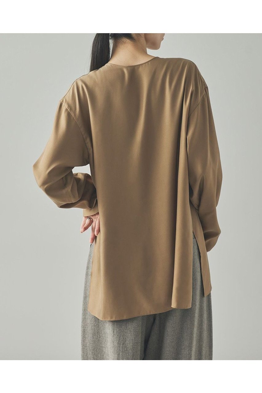 【カレンソロジー/Curensology】のキュプラツイル2WAYブラウス 人気、トレンドファッション・服の通販 founy(ファニー) 　ファッション　Fashion　レディースファッション　Fashion for Women　トップス・カットソー　Cut & Sew Tops　シャツ・ブラウス・オフィスカジュアル　Elegant Blouses & Button-Ups　エレガント 上品　Elegant　キュプラ　Cupro, Eco Fabric　シンプル　Simple, Minimal　スタイリッシュ　Stylish, Fashionable　スリット　Slit, Slit Detail　スリーブ　Sleeve, Long Sleeve / Short Sleeve　ビンテージ　Vintage, Retro Style　フォーマル　Formal, Dressy　ロング　Long, Long-Length　新作・新入荷　New Arrivals / New In　other-4|ID: prp329100004608800 ipo3291000000032949787