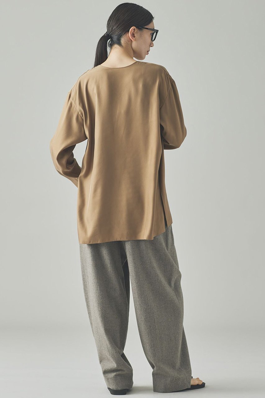 【カレンソロジー/Curensology】のキュプラツイル2WAYブラウス 人気、トレンドファッション・服の通販 founy(ファニー) ファッション Fashion レディースファッション Fashion for Women トップス・カットソー Cut & Sew Tops シャツ・ブラウス・オフィスカジュアル Elegant Blouses & Button-Ups エレガント 上品 Elegant キュプラ Cupro, Eco Fabric シンプル Simple, Minimal スタイリッシュ Stylish, Fashionable スリット Slit, Slit Detail スリーブ Sleeve, Long Sleeve / Short Sleeve ビンテージ Vintage, Retro Style フォーマル Formal, Dressy ロング Long, Long-Length other-6|ID: prp329100004608800 ipo3291000000035964080