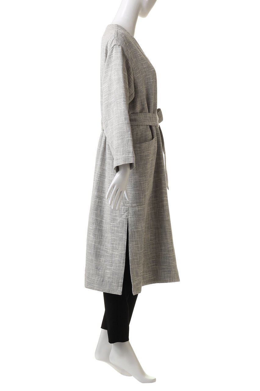 【ハウス オブ ロータス/HOUSE OF LOTUS】のスラブツイルノーカラーコート 人気、トレンドファッション・服の通販 founy(ファニー) 　ファッション　Fashion　レディースファッション　Fashion for Women　アウター　Coat / Outerwear Collection　コート・ロングコート・ピーコート　Long Coats, Peacoats & More　ショルダー　Shoulder, Shoulder Strap　スリット　Slit, Slit Detail　ツイル　Twist, Twisted Detail　ロング　Long, Long-Length　夏　Summer　春　Spring　S/S・春夏　SS, Spring/Summer, Warm Season　other-3|ID: prp329100004608803 ipo3291000000034956204