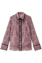 【アルアバイル/allureville】の【Loulou Willoughby】フロッキードットレースブラウス 人気、トレンドファッション・服の通販 founy(ファニー) ファッション Fashion レディースファッション Fashion for Women トップス・カットソー Cut & Sew Tops シャツ・ブラウス・オフィスカジュアル Elegant Blouses & Button-Ups カフス Cuff Design スリーブ Sleeve, Long Sleeve / Short Sleeve バランス Balance, Style Balance ベロア Velour, Soft Velvet リボン Ribbon, Bow レース Lace, Lace Fabric ロング Long, Long-Length thumbnail ピンク|ID: prp329100004608805 ipo3291000000033629217