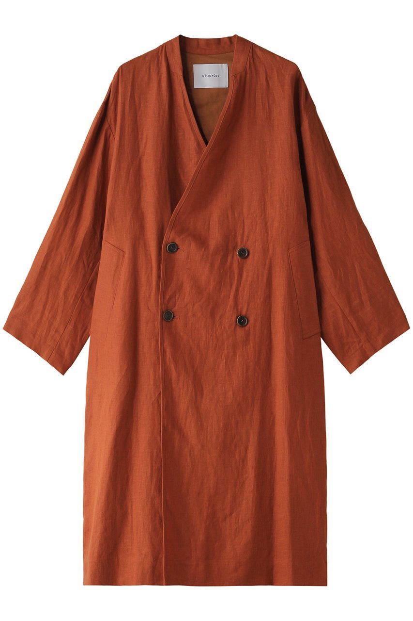 【エリオポール/heliopole】のDUNGAREES LINEN ロングコート 人気、トレンドファッション・服の通販 founy(ファニー) 　ファッション　Fashion　レディースファッション　Fashion for Women　アウター　Coat / Outerwear Collection　コート・ロングコート・ピーコート　Long Coats, Peacoats & More　カーディガン　Cardigan, Knitwear　ダブル　Double, Double-Breasted　フレンチ　French, French Style　リネン　Linen, Linen Fabric　ロング　Long, Long-Length　エレガント 上品　Elegant　定番　Standard, Basic Item　春　Spring　 other-1|ID: prp329100004608806 ipo3291000000032949894