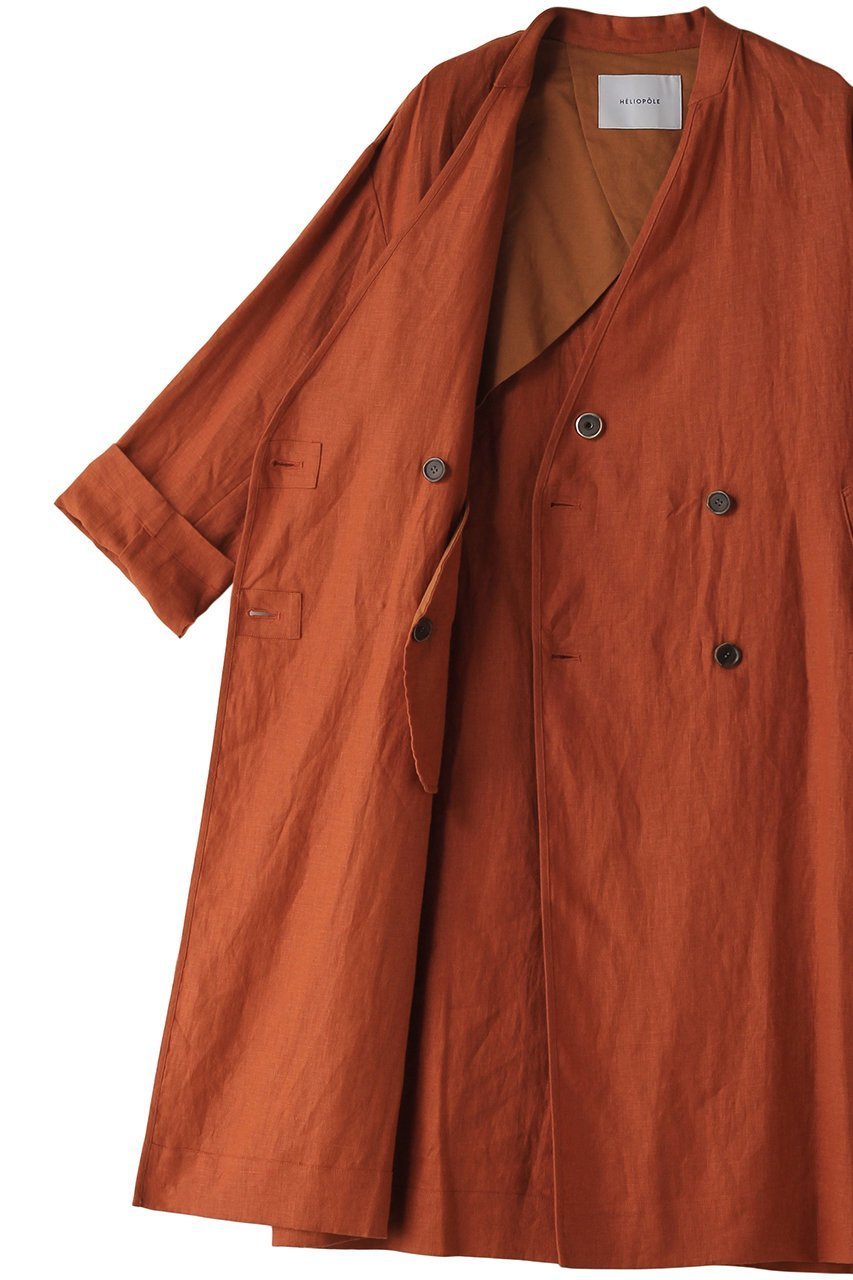 【エリオポール/heliopole】のDUNGAREES LINEN ロングコート 人気、トレンドファッション・服の通販 founy(ファニー) 　ファッション　Fashion　レディースファッション　Fashion for Women　アウター　Coat / Outerwear Collection　コート・ロングコート・ピーコート　Long Coats, Peacoats & More　カーディガン　Cardigan, Knitwear　ダブル　Double, Double-Breasted　フレンチ　French, French Style　リネン　Linen, Linen Fabric　ロング　Long, Long-Length　エレガント 上品　Elegant　定番　Standard, Basic Item　春　Spring　other-6|ID: prp329100004608806 ipo3291000000032949945