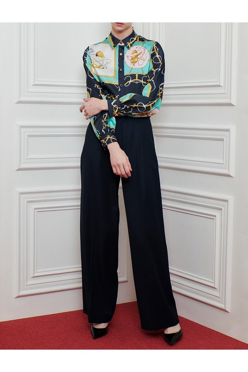 【アルアバイル/allureville】の【Loulou Willoughby】RATTIジョッキープリントシャツブラウス 人気、トレンドファッション・服の通販 founy(ファニー) 　ファッション　Fashion　レディースファッション　Fashion for Women　トップス・カットソー　Cut & Sew Tops　シャツ・ブラウス・オフィスカジュアル　Elegant Blouses & Button-Ups　イタリア　Italy　シンプル　Simple, Minimal　スリーブ　Sleeve, Long Sleeve / Short Sleeve　セットアップ　Set-Up, Coordinated Outfit　バランス　Balance, Style Balance　フレア　Flare, Flared　プリント　Print, Printed Pattern　モチーフ　Motif, Design Theme　ロング　Long, Long-Length　新作・新入荷　New Arrivals / New In　other-6|ID: prp329100004608808 ipo3291000000032949986