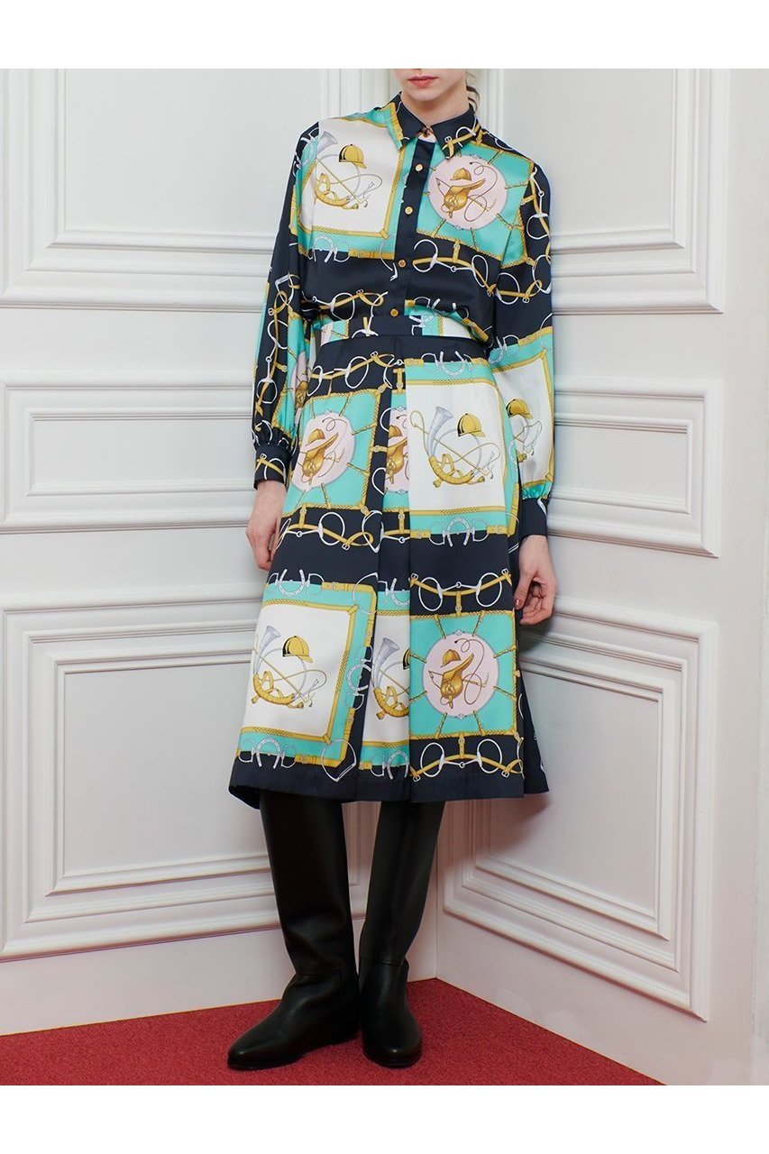 【アルアバイル/allureville】の【Loulou Willoughby】RATTIジョッキープリントシャツブラウス 人気、トレンドファッション・服の通販 founy(ファニー) 　ファッション　Fashion　レディースファッション　Fashion for Women　トップス・カットソー　Cut & Sew Tops　シャツ・ブラウス・オフィスカジュアル　Elegant Blouses & Button-Ups　イタリア　Italy　シンプル　Simple, Minimal　スリーブ　Sleeve, Long Sleeve / Short Sleeve　セットアップ　Set-Up, Coordinated Outfit　バランス　Balance, Style Balance　フレア　Flare, Flared　プリント　Print, Printed Pattern　モチーフ　Motif, Design Theme　ロング　Long, Long-Length　新作・新入荷　New Arrivals / New In　other-7|ID: prp329100004608808 ipo3291000000032949991