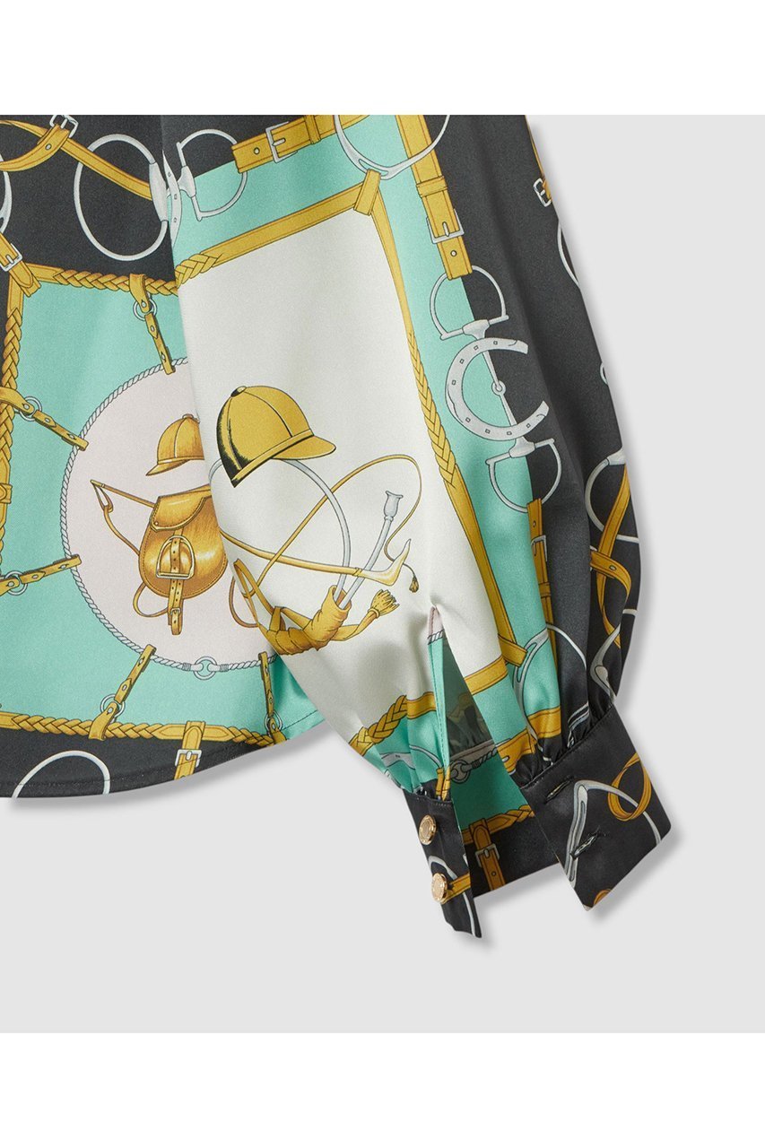 【アルアバイル/allureville】の【Loulou Willoughby】RATTIジョッキープリントシャツブラウス 人気、トレンドファッション・服の通販 founy(ファニー) 　ファッション　Fashion　レディースファッション　Fashion for Women　トップス・カットソー　Cut & Sew Tops　シャツ・ブラウス・オフィスカジュアル　Elegant Blouses & Button-Ups　イタリア　Italy　シンプル　Simple, Minimal　スリーブ　Sleeve, Long Sleeve / Short Sleeve　セットアップ　Set-Up, Coordinated Outfit　バランス　Balance, Style Balance　フレア　Flare, Flared　プリント　Print, Printed Pattern　モチーフ　Motif, Design Theme　ロング　Long, Long-Length　other-5|ID: prp329100004608808 ipo3291000000035964089