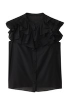【アルアバイル/allureville】の【Loulou Willoughby】ラッフルボリュームブラウス 人気、トレンドファッション・服の通販 founy(ファニー) ファッション Fashion レディースファッション Fashion for Women トップス・カットソー Cut & Sew Tops キャミソール&ノースリーブ Camisoles & Sleeveless Tops シャツ・ブラウス・オフィスカジュアル Elegant Blouses & Button-Ups シアー Sheer, See-Through シルク Silk, 100% Silk トレンド Trend, Trending Now ノースリーブ Sleeveless, No-Sleeve フリル Frill, Ruffle エレガント 上品 Elegant thumbnail ブラック|ID: prp329100004608809 ipo3291000000035770659