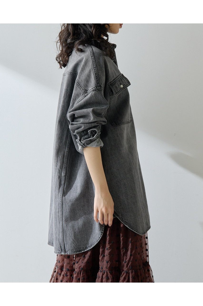【ウィムガゼット/Whim Gazette】のコットンヘンプデニムオーバーシャツ 人気、トレンドファッション・服の通販 founy(ファニー) 　ファッション　Fashion　レディースファッション　Fashion for Women　トップス・カットソー　Cut & Sew Tops　シャツ・ブラウス・オフィスカジュアル　Elegant Blouses & Button-Ups　スリーブ　Sleeve, Long Sleeve / Short Sleeve　デニム　Denim, Jeans Material　ドレープ　Drape, Draping Fabric　フラップ　Flap, Flap Pocket　ポケット　Pocket, Pocket Detail　ユーズド　Used, Vintage-Look　ロング　Long, Long-Length　吸水　Absorbent, Quick-Dry　定番　Standard, Basic Item　新作・新入荷　New Arrivals / New In　other-5|ID: prp329100004608810 ipo3291000000032950088