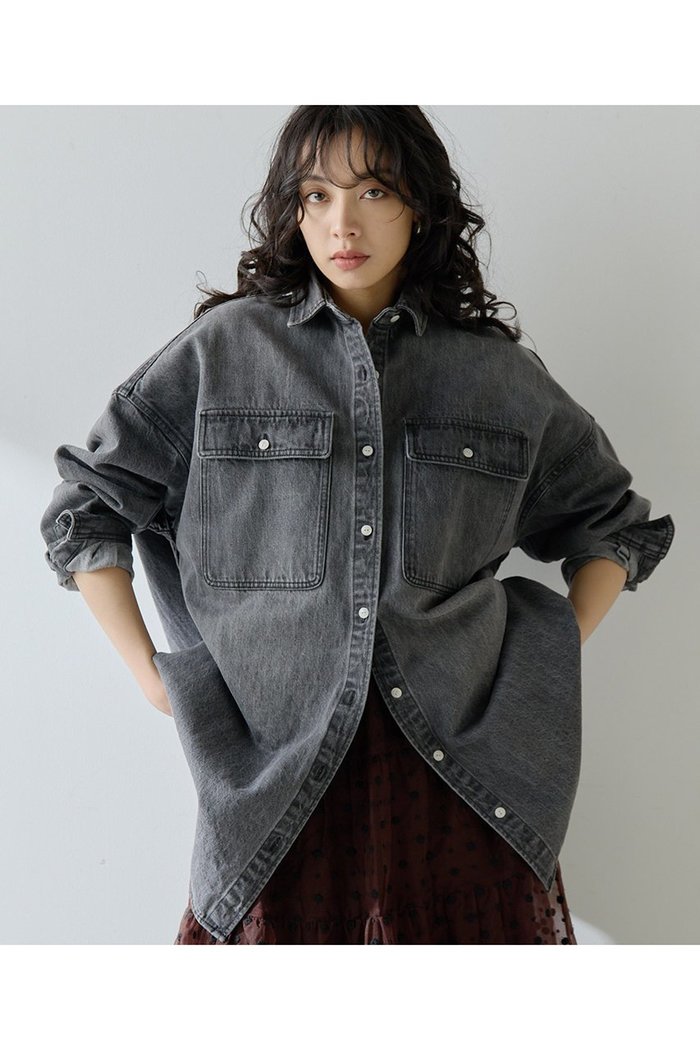 【ウィムガゼット/Whim Gazette】のコットンヘンプデニムオーバーシャツ インテリア・キッズ・メンズ・レディースファッション・服の通販 founy(ファニー) https://founy.com/ ファッション Fashion レディースファッション Fashion for Women トップス・カットソー Cut & Sew Tops シャツ・ブラウス・オフィスカジュアル Elegant Blouses & Button-Ups スリーブ Sleeve, Long Sleeve / Short Sleeve デニム Denim, Jeans Material ドレープ Drape, Draping Fabric フラップ Flap, Flap Pocket ポケット Pocket, Pocket Detail ユーズド Used, Vintage-Look ロング Long, Long-Length 再入荷 Restock / Back in Stock 吸水 Absorbent, Quick-Dry 定番 Standard, Basic Item |ID: prp329100004608810 ipo3291000000035373727