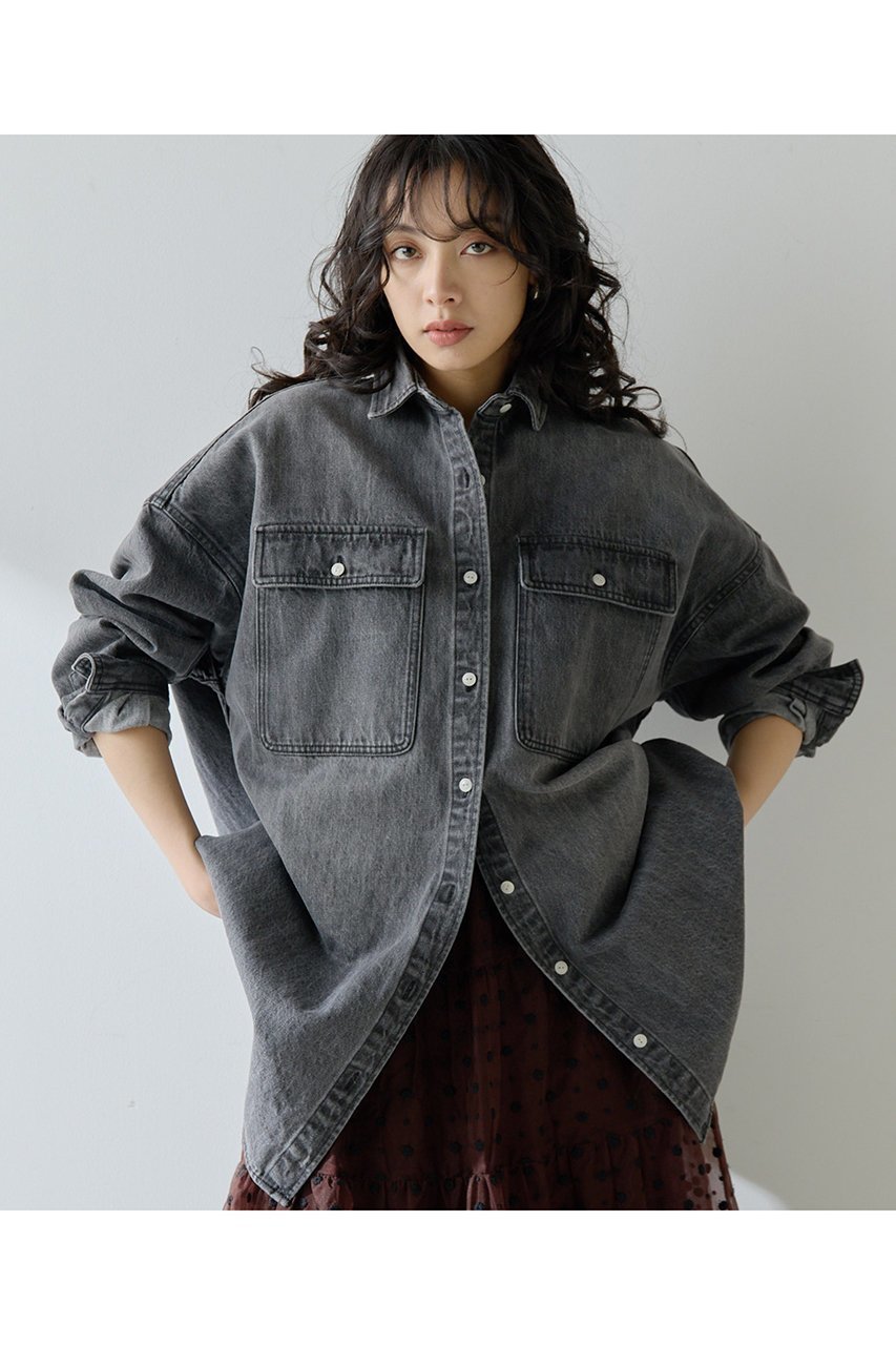 【ウィムガゼット/Whim Gazette】のコットンヘンプデニムオーバーシャツ 人気、トレンドファッション・服の通販 founy(ファニー) 　ファッション　Fashion　レディースファッション　Fashion for Women　トップス・カットソー　Cut & Sew Tops　シャツ・ブラウス・オフィスカジュアル　Elegant Blouses & Button-Ups　スリーブ　Sleeve, Long Sleeve / Short Sleeve　デニム　Denim, Jeans Material　ドレープ　Drape, Draping Fabric　フラップ　Flap, Flap Pocket　ポケット　Pocket, Pocket Detail　ユーズド　Used, Vintage-Look　ロング　Long, Long-Length　吸水　Absorbent, Quick-Dry　定番　Standard, Basic Item　 other-1|ID: prp329100004608810 ipo3291000000035740450