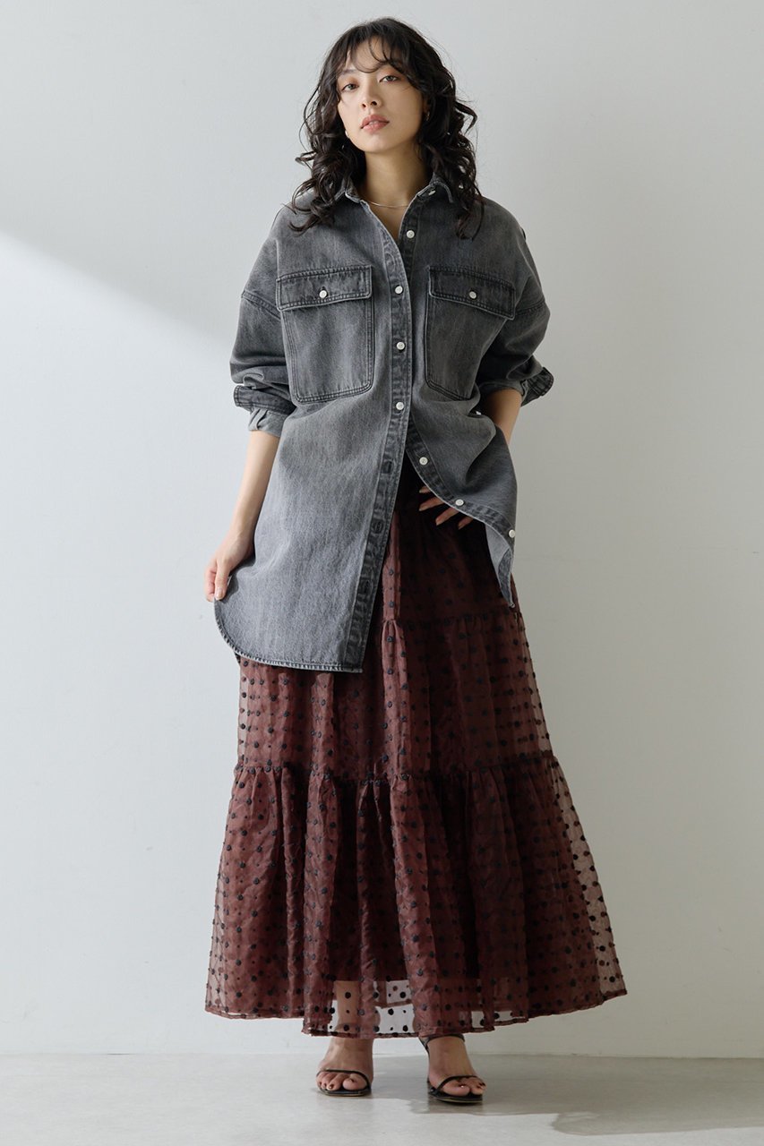 【ウィムガゼット/Whim Gazette】のコットンヘンプデニムオーバーシャツ 人気、トレンドファッション・服の通販 founy(ファニー) 　ファッション　Fashion　レディースファッション　Fashion for Women　トップス・カットソー　Cut & Sew Tops　シャツ・ブラウス・オフィスカジュアル　Elegant Blouses & Button-Ups　スリーブ　Sleeve, Long Sleeve / Short Sleeve　デニム　Denim, Jeans Material　ドレープ　Drape, Draping Fabric　フラップ　Flap, Flap Pocket　ポケット　Pocket, Pocket Detail　ユーズド　Used, Vintage-Look　ロング　Long, Long-Length　吸水　Absorbent, Quick-Dry　定番　Standard, Basic Item　other-2|ID: prp329100004608810 ipo3291000000035740455