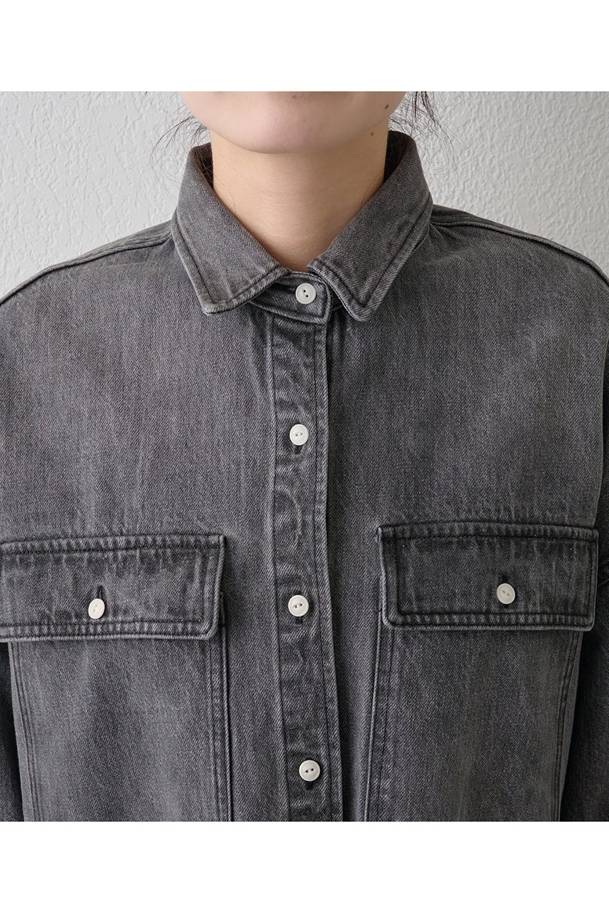【ウィムガゼット/Whim Gazette】のコットンヘンプデニムオーバーシャツ 人気、トレンドファッション・服の通販 founy(ファニー) 　ファッション　Fashion　レディースファッション　Fashion for Women　トップス・カットソー　Cut & Sew Tops　シャツ・ブラウス・オフィスカジュアル　Elegant Blouses & Button-Ups　スリーブ　Sleeve, Long Sleeve / Short Sleeve　デニム　Denim, Jeans Material　ドレープ　Drape, Draping Fabric　フラップ　Flap, Flap Pocket　ポケット　Pocket, Pocket Detail　ユーズド　Used, Vintage-Look　ロング　Long, Long-Length　吸水　Absorbent, Quick-Dry　定番　Standard, Basic Item　other-7|ID: prp329100004608810 ipo3291000000035740466