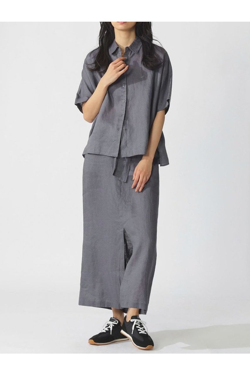 【エコアルフ/ECOALF】のMELANIA シャツ / MELANIA SHIRT WOMAN インテリア・キッズ・メンズ・レディースファッション・服の通販 founy(ファニー) 　ファッション　Fashion　レディースファッション　Fashion for Women　トップス・カットソー　Cut & Sew Tops　シャツ・ブラウス・オフィスカジュアル　Elegant Blouses & Button-Ups　なめらか　Smooth, Silky Texture　コンパクト　Compact, Small Size　ショート　Short, Short Length　スリーブ　Sleeve, Long Sleeve / Short Sleeve　トレンド　Trend, Trending Now　フィット　Fit, Slim Fit　リネン　Linen, Linen Fabric　リラックス　Relax, Relaxed Fit　半袖　Short Sleeve, Half Sleeve　夏　Summer　新作・新入荷　New Arrivals / New In　グレー|ID: prp329100004608818 ipo3291000000032950280