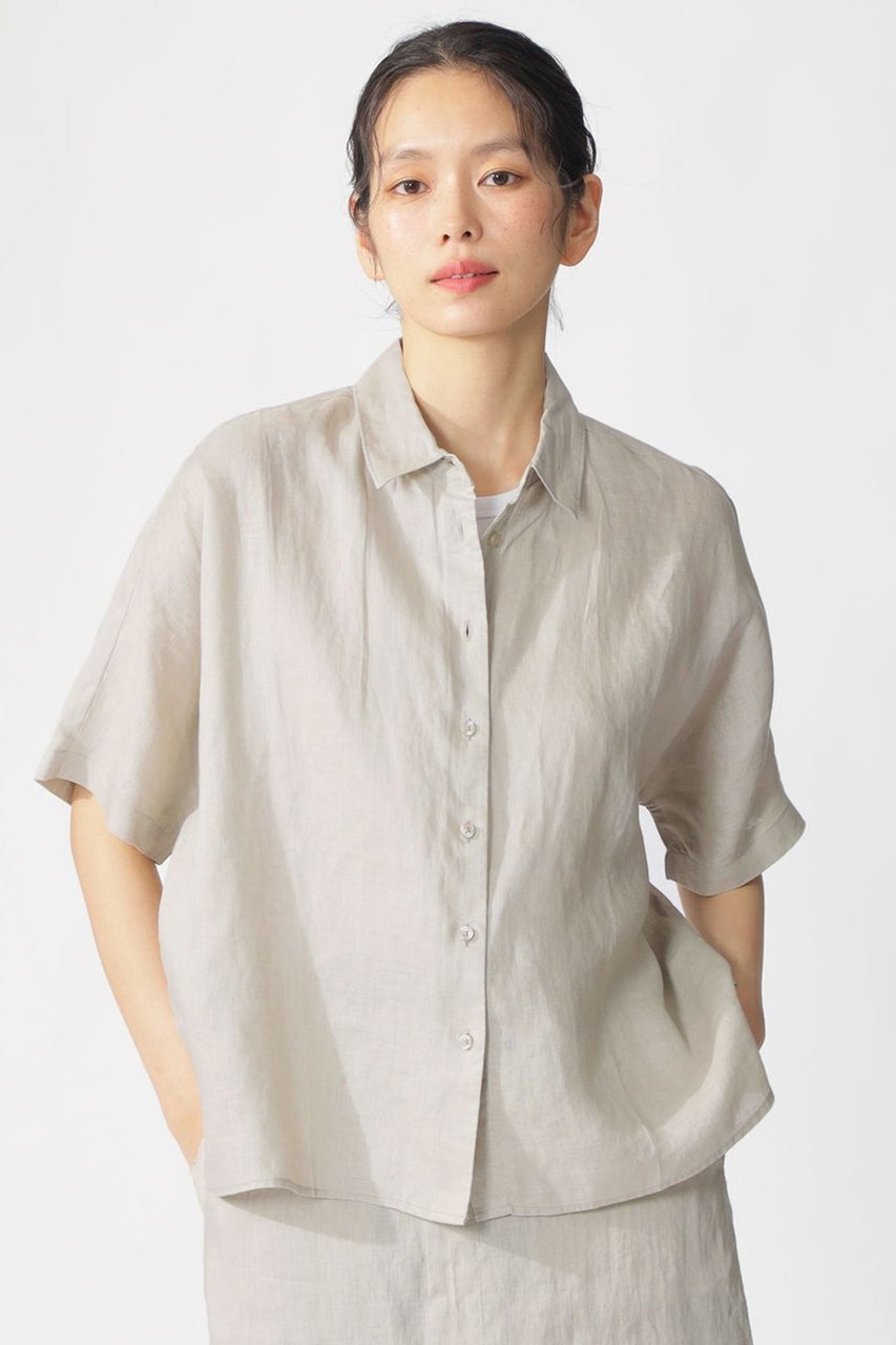 【エコアルフ/ECOALF】のMELANIA シャツ / MELANIA SHIRT WOMAN 人気、トレンドファッション・服の通販 founy(ファニー) 　ファッション　Fashion　レディースファッション　Fashion for Women　トップス・カットソー　Cut & Sew Tops　シャツ・ブラウス・オフィスカジュアル　Elegant Blouses & Button-Ups　なめらか　Smooth, Silky Texture　コンパクト　Compact, Small Size　ショート　Short, Short Length　スリーブ　Sleeve, Long Sleeve / Short Sleeve　トレンド　Trend, Trending Now　フィット　Fit, Slim Fit　リネン　Linen, Linen Fabric　リラックス　Relax, Relaxed Fit　半袖　Short Sleeve, Half Sleeve　夏　Summer　other-2|ID: prp329100004608818 ipo3291000000035690372
