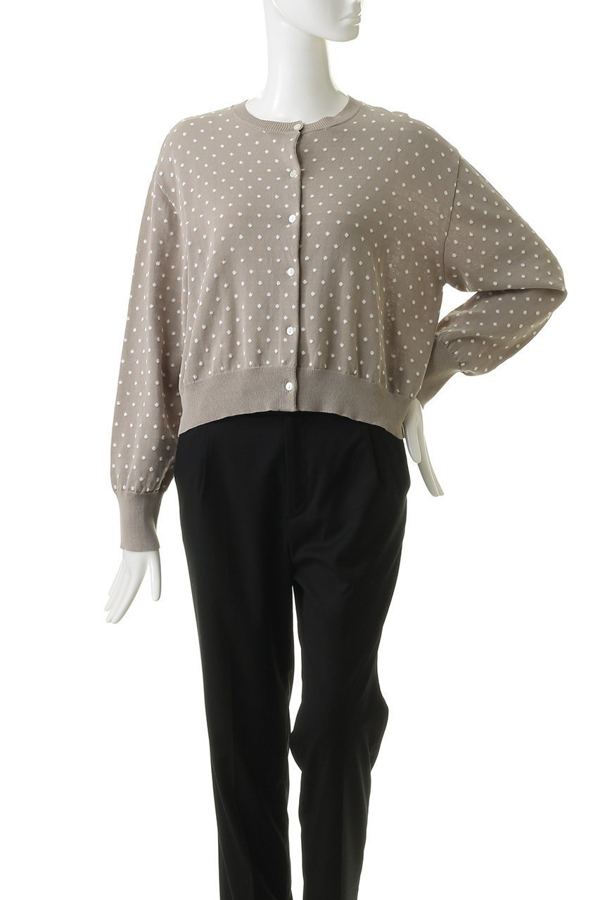 【ミズイロ インド/mizuiro ind】のdots JQ crew neck C/D カーディガン 人気、トレンドファッション・服の通販 founy(ファニー) 　ファッション　Fashion　レディースファッション　Fashion for Women　トップス・カットソー　Cut & Sew Tops　ニット　Knit Tops & Sweaters　カーディガン・羽織り　Layered Style Cardigans　カーディガン　Cardigan, Knitwear　ショート　Short, Short Length　トレンド　Trend, Trending Now　ドット　Polka Dot, Dot Pattern　フェミニン　Feminine, Girly　other-2|ID: prp329100004608819 ipo3291000000032950294