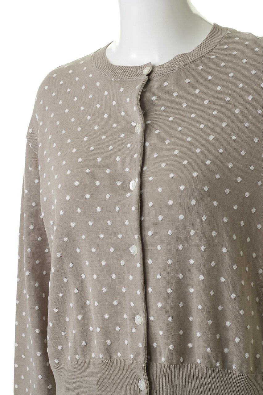 【ミズイロ インド/mizuiro ind】のdots JQ crew neck C/D カーディガン 人気、トレンドファッション・服の通販 founy(ファニー) 　ファッション　Fashion　レディースファッション　Fashion for Women　トップス・カットソー　Cut & Sew Tops　ニット　Knit Tops & Sweaters　カーディガン・羽織り　Layered Style Cardigans　カーディガン　Cardigan, Knitwear　ショート　Short, Short Length　トレンド　Trend, Trending Now　ドット　Polka Dot, Dot Pattern　フェミニン　Feminine, Girly　other-5|ID: prp329100004608819 ipo3291000000032950309
