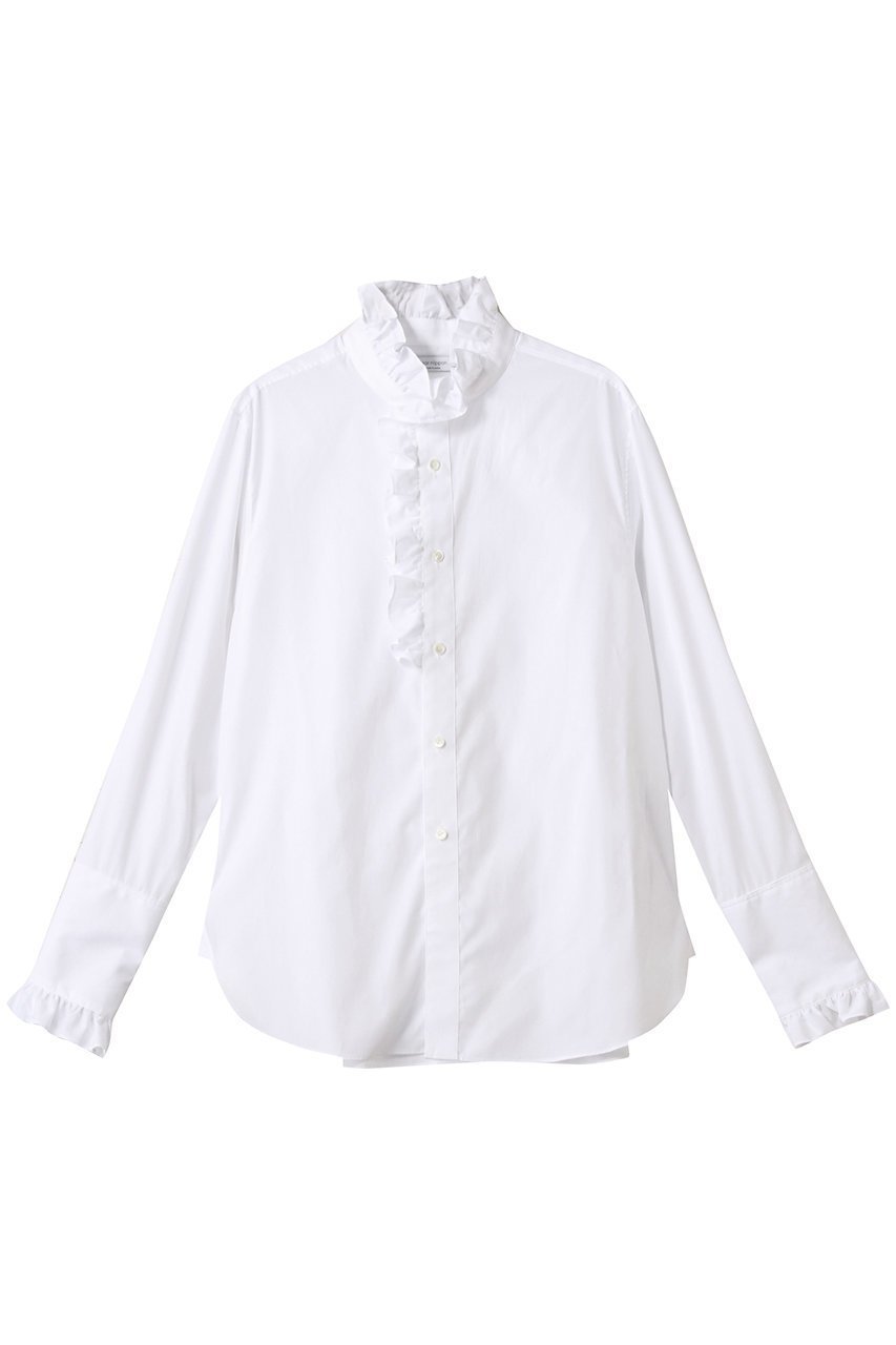 【ニアー ニッポン/near.nippon】のフリルシャツ 人気、トレンドファッション・服の通販 founy(ファニー) 　ファッション　Fashion　レディースファッション　Fashion for Women　トップス・カットソー　Cut & Sew Tops　シャツ・ブラウス・オフィスカジュアル　Elegant Blouses & Button-Ups　2025年　2025　2025-2026秋冬・A/W　Autumn/Winter 2025–26 AW25–26　おすすめ　Recommended / Our Picks　なめらか　Smooth, Silky Texture　シルク　Silk, 100% Silk　ジャケット　Jacket, Outerwear　スリーブ　Sleeve, Long Sleeve / Short Sleeve　バランス　Balance, Style Balance　フリル　Frill, Ruffle　ブロード　Broadcloth, Fine Cotton　ロング　Long, Long-Length　エレガント 上品　Elegant　A/W・秋冬　Autumn/Winter　 other-1|ID: prp329100004608826 ipo3291000000032950440