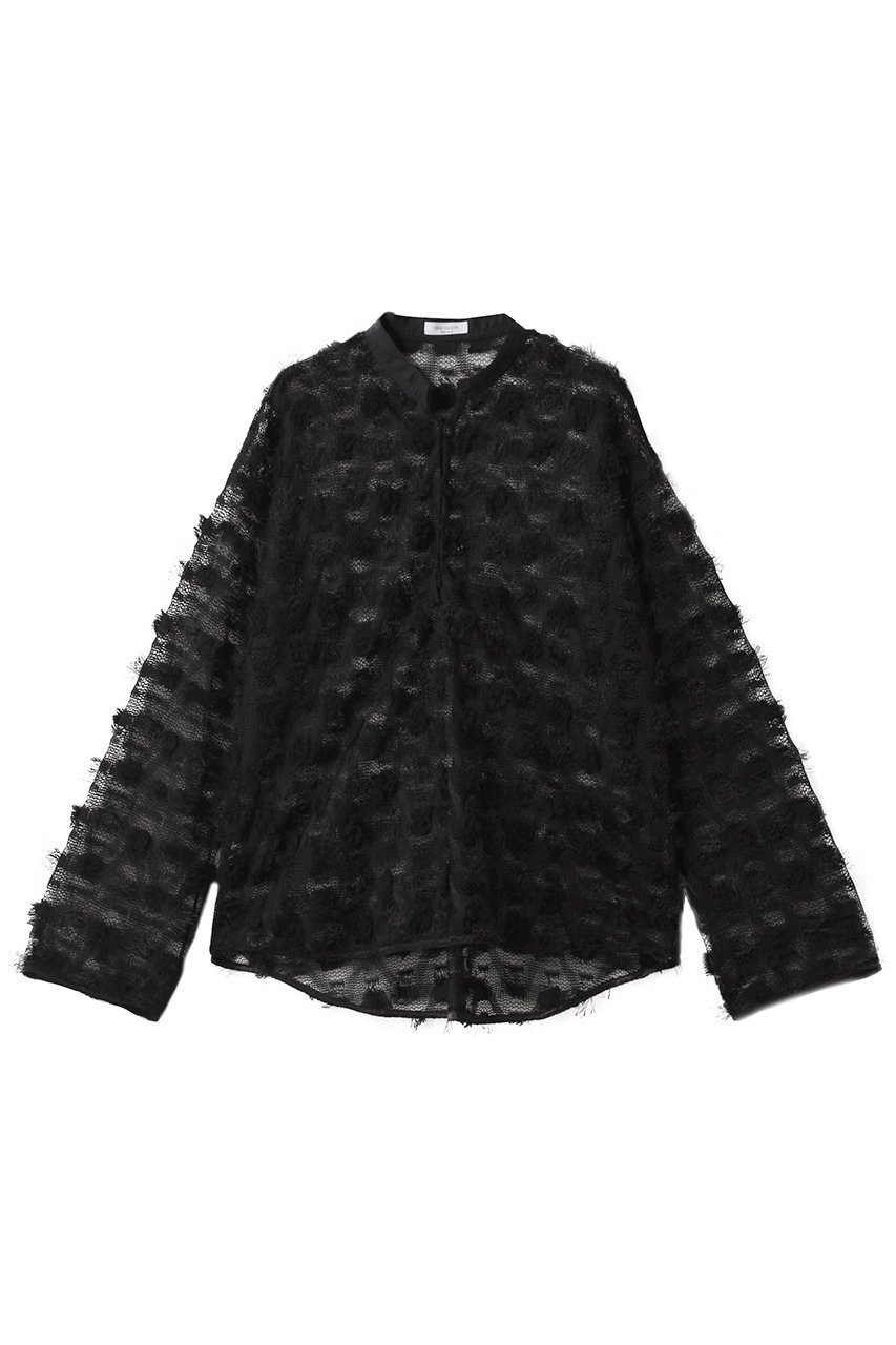 【ニアー ニッポン/near.nippon】のポップコーンレース ブラウス インテリア・キッズ・メンズ・レディースファッション・服の通販 founy(ファニー) 　ファッション　Fashion　レディースファッション　Fashion for Women　トップス・カットソー　Cut & Sew Tops　シャツ・ブラウス・オフィスカジュアル　Elegant Blouses & Button-Ups　インナー　Innerwear　キャミソール　Camisole, Spaghetti Strap Top　シアー　Sheer, See-Through　ジャケット　Jacket, Outerwear　スラックス　Slacks, Dress Pants　スリーブ　Sleeve, Long Sleeve / Short Sleeve　ドレープ　Drape, Draping Fabric　ビスチェ　Bustier, Corset Top　フロント　Front, Front Design　ボトム　Bottoms, Lower Wear　リラックス　Relax, Relaxed Fit　レース　Lace, Lace Fabric　ロング　Long, Long-Length　エレガント 上品　Elegant　ブラック|ID: prp329100004608827 ipo3291000000036150592