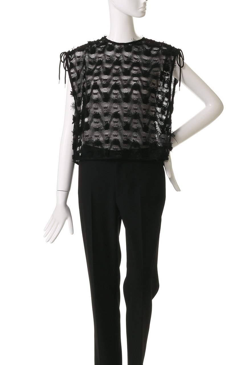 【ニアー ニッポン/near.nippon】のポップコーンレースドロスト トップス 人気、トレンドファッション・服の通販 founy(ファニー) 　ファッション　Fashion　レディースファッション　Fashion for Women　トップス・カットソー　Cut & Sew Tops　キャミソール&ノースリーブ　Camisoles & Sleeveless Tops　シャツ・ブラウス・オフィスカジュアル　Elegant Blouses & Button-Ups　ギャザー　Gathered, Ruffled　シアー　Sheer, See-Through　シンプル　Simple, Minimal　スリーブ　Sleeve, Long Sleeve / Short Sleeve　ノースリーブ　Sleeveless, No-Sleeve　フリル　Frill, Ruffle　フレンチ　French, French Style　ボトム　Bottoms, Lower Wear　ラウンド　Round, Round Neck　リラックス　Relax, Relaxed Fit　レース　Lace, Lace Fabric　other-2|ID: prp329100004608828 ipo3291000000035136114