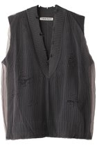 【プランク プロジェクト/PRANK PROJECT】のチュールギャザークラッシュニットベスト / Tulle Gathered Crushed Knit Vest 人気、トレンドファッション・服の通販 founy(ファニー) ファッション Fashion レディースファッション Fashion for Women トップス・カットソー Cut & Sew Tops ニット Knit Tops & Sweaters ベスト&ジレ / 重ね着スタイル Vests & Gilets カジュアルプルオーバー・ニットトップス Pullovers & Knit Tops / Casual Pullovers おすすめ Recommended / Our Picks インナー Innerwear キャミソール Camisole, Spaghetti Strap Top ギャザー Gathered, Ruffled シアー Sheer, See-Through シンプル Simple, Minimal ダメージ Distressed, Destroyed チュール Tulip, Tulip Motif ベスト Vest, Waistcoat 軽量 Lightweight, Ultra Light thumbnail C.GRY(チャコールグレー)|ID: prp329100004608829 ipo3291000000034422933