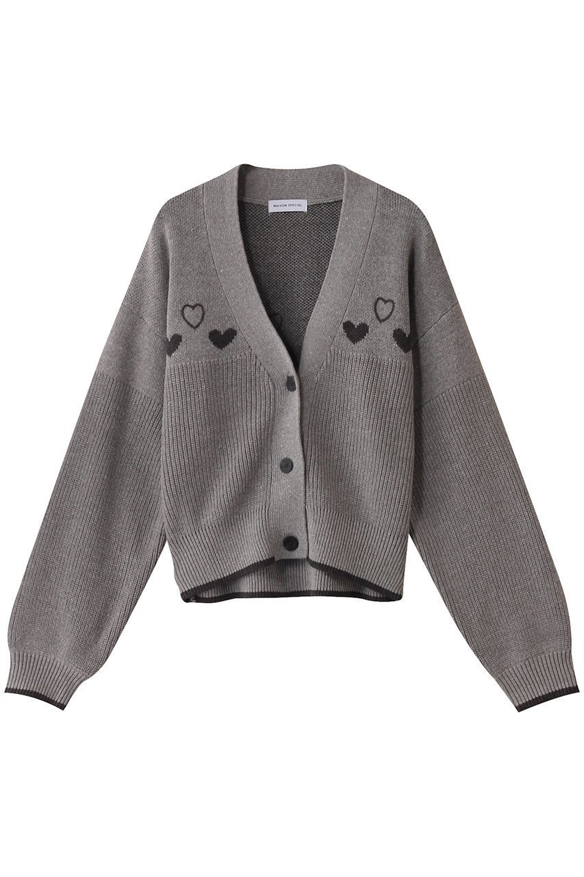 【メゾンスペシャル/MAISON SPECIAL】のHeart Jacquard Short Length Knit Cardigan/ハートジャガードショートニットカーディガン 人気、トレンドファッション・服の通販 founy(ファニー) 　ファッション　Fashion　レディースファッション　Fashion for Women　トップス・カットソー　Cut & Sew Tops　ニット　Knit Tops & Sweaters　カーディガン・羽織り　Layered Style Cardigans　アクリル　Acrylic Material　カーディガン　Cardigan, Knitwear　キャミソール　Camisole, Spaghetti Strap Top　コンパクト　Compact, Small Size　タンク　Tank Top, Sleeveless Top　チェーン　Chain, Chain Strap　モチーフ　Motif, Design Theme　羽織　Haori, Light Jacket　 other-1|ID: prp329100004608830 ipo3291000000032950555