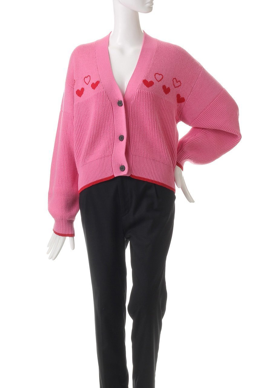 【メゾンスペシャル/MAISON SPECIAL】のHeart Jacquard Short Length Knit Cardigan/ハートジャガードショートニットカーディガン 人気、トレンドファッション・服の通販 founy(ファニー) 　ファッション　Fashion　レディースファッション　Fashion for Women　トップス・カットソー　Cut & Sew Tops　ニット　Knit Tops & Sweaters　カーディガン・羽織り　Layered Style Cardigans　アクリル　Acrylic Material　カーディガン　Cardigan, Knitwear　キャミソール　Camisole, Spaghetti Strap Top　コンパクト　Compact, Small Size　タンク　Tank Top, Sleeveless Top　チェーン　Chain, Chain Strap　モチーフ　Motif, Design Theme　羽織　Haori, Light Jacket　other-2|ID: prp329100004608830 ipo3291000000032950574