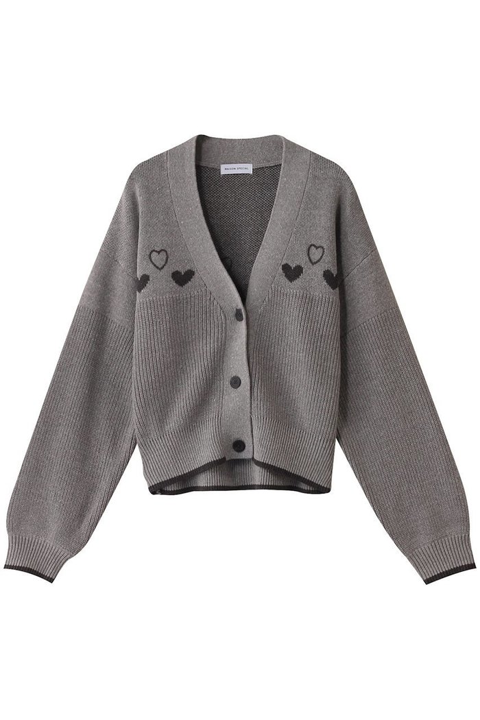 【メゾンスペシャル/MAISON SPECIAL】のHeart Jacquard Short Length Knit Cardigan/ハートジャガードショートニットカーディガン インテリア・キッズ・メンズ・レディースファッション・服の通販 founy(ファニー) https://founy.com/ ファッション Fashion レディースファッション Fashion for Women トップス・カットソー Cut & Sew Tops ニット Knit Tops & Sweaters カーディガン・羽織り Layered Style Cardigans アクリル Acrylic Material カーディガン Cardigan, Knitwear キャミソール Camisole, Spaghetti Strap Top コンパクト Compact, Small Size タンク Tank Top, Sleeveless Top チェーン Chain, Chain Strap モチーフ Motif, Design Theme 羽織 Haori, Light Jacket |ID: prp329100004608830 ipo3291000000035066767