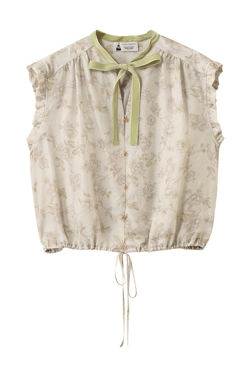 【ルール ロジェット/leur logette】のルームズフラワープリントキュプラブラウス 人気、トレンドファッション・服の通販 founy(ファニー) 　ファッション　Fashion　レディースファッション　Fashion for Women　トップス・カットソー　Cut & Sew Tops　シャツ・ブラウス・オフィスカジュアル　Elegant Blouses & Button-Ups　花柄・フラワープリント・モチーフ　Floral Prints & Motifs / Flower Pattern Tops　おすすめ　Recommended / Our Picks　なめらか　Smooth, Silky Texture　クラシカル　Classical, Vintage-Inspired　クラシック　Classic, Timeless Style　ショート　Short, Short Length　スリーブ　Sleeve, Long Sleeve / Short Sleeve　セットアップ　Set-Up, Coordinated Outfit　フラワー　Flower, Floral　プリント　Print, Printed Pattern　ベルベット　Velvet, Velvety　リボン　Ribbon, Bow　 other-1|ID: prp329100004608831 ipo3291000000034854061