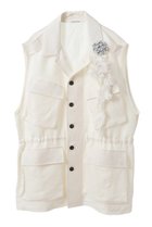 【カレンテージ/CURRENTAGE】のジレ 人気、トレンドファッション・服の通販 founy(ファニー) ファッション Fashion レディースファッション Fashion for Women アウター Coat / Outerwear Collection レディースジャケット・軽アウター Jackets エレガント 上品 Elegant カットオフ Cut-Off Design クラシック Classic, Timeless Style ジャケット Jacket, Outerwear ベスト Vest, Waistcoat ミリタリー Military, Army Style モダン Modern, Contemporary リネン Linen, Linen Fabric ヴィンテージ Vintage Style thumbnail ホワイト|ID: prp329100004608832 ipo3291000000032950630