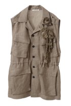 【カレンテージ/CURRENTAGE】のジレ 人気、トレンドファッション・服の通販 founy(ファニー) ファッション Fashion レディースファッション Fashion for Women アウター Coat / Outerwear Collection レディースジャケット・軽アウター Jackets エレガント 上品 Elegant カットオフ Cut-Off Design クラシック Classic, Timeless Style ジャケット Jacket, Outerwear ベスト Vest, Waistcoat ミリタリー Military, Army Style モダン Modern, Contemporary リネン Linen, Linen Fabric ヴィンテージ Vintage Style thumbnail カーキ|ID: prp329100004608832 ipo3291000000032950631