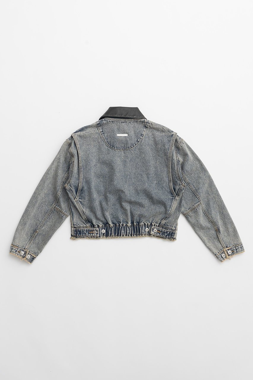 【プランク プロジェクト/PRANK PROJECT】のレザーカラーデニムブルゾン / Leather Collar Denim Blouson 人気、トレンドファッション・服の通販 founy(ファニー) 　ファッション　Fashion　レディースファッション　Fashion for Women　アウター　Coat / Outerwear Collection　レディースジャケット・軽アウター　Jackets　ブルゾンジャケット・スポーティアウター　Blouson Jackets　ウォッシュ　Washed Finish　ケミカル　Chemical, Chemical Wash　ジャケット　Jacket, Outerwear　デニム　Denim, Jeans Material　ブルゾン　Blouson, Bomber Jacket　ヴィンテージ　Vintage Style　other-6|ID: prp329100004608835 ipo3291000000032950919
