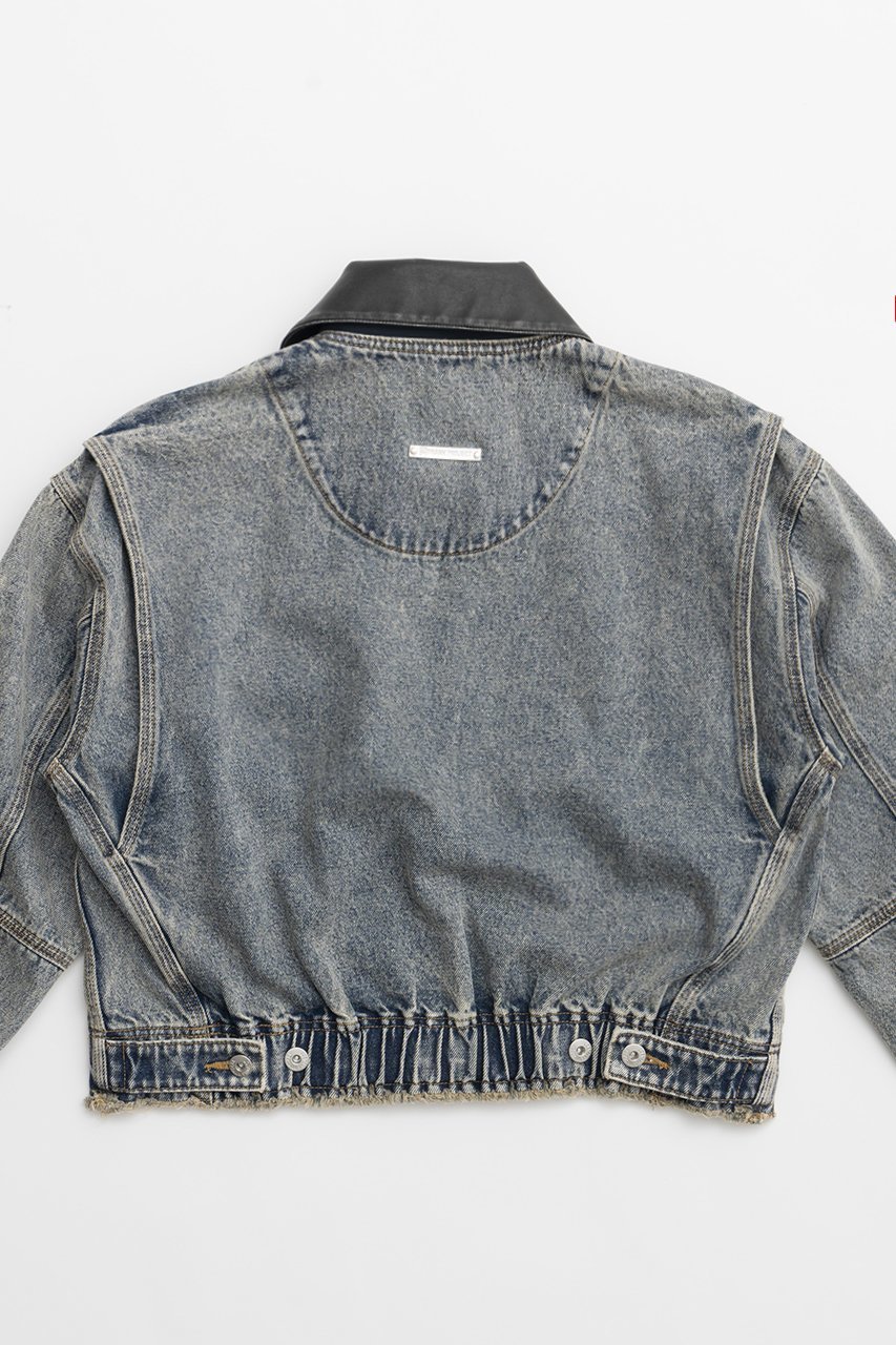 【プランク プロジェクト/PRANK PROJECT】のレザーカラーデニムブルゾン / Leather Collar Denim Blouson 人気、トレンドファッション・服の通販 founy(ファニー) 　ファッション　Fashion　レディースファッション　Fashion for Women　アウター　Coat / Outerwear Collection　レディースジャケット・軽アウター　Jackets　ブルゾンジャケット・スポーティアウター　Blouson Jackets　ウォッシュ　Washed Finish　ケミカル　Chemical, Chemical Wash　ジャケット　Jacket, Outerwear　デニム　Denim, Jeans Material　ブルゾン　Blouson, Bomber Jacket　ヴィンテージ　Vintage Style　other-7|ID: prp329100004608835 ipo3291000000032950923