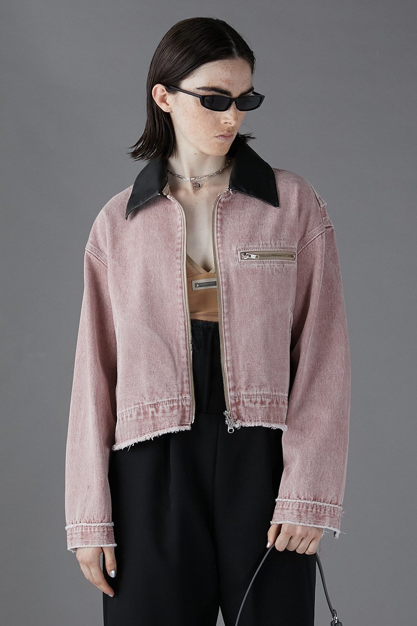 【プランク プロジェクト/PRANK PROJECT】のレザーカラーデニムブルゾン / Leather Collar Denim Blouson 人気、トレンドファッション・服の通販 founy(ファニー) 　ファッション　Fashion　レディースファッション　Fashion for Women　アウター　Coat / Outerwear Collection　レディースジャケット・軽アウター　Jackets　ブルゾンジャケット・スポーティアウター　Blouson Jackets　ウォッシュ　Washed Finish　ケミカル　Chemical, Chemical Wash　ジャケット　Jacket, Outerwear　デニム　Denim, Jeans Material　ブルゾン　Blouson, Bomber Jacket　ヴィンテージ　Vintage Style　other-8|ID: prp329100004608835 ipo3291000000032950929