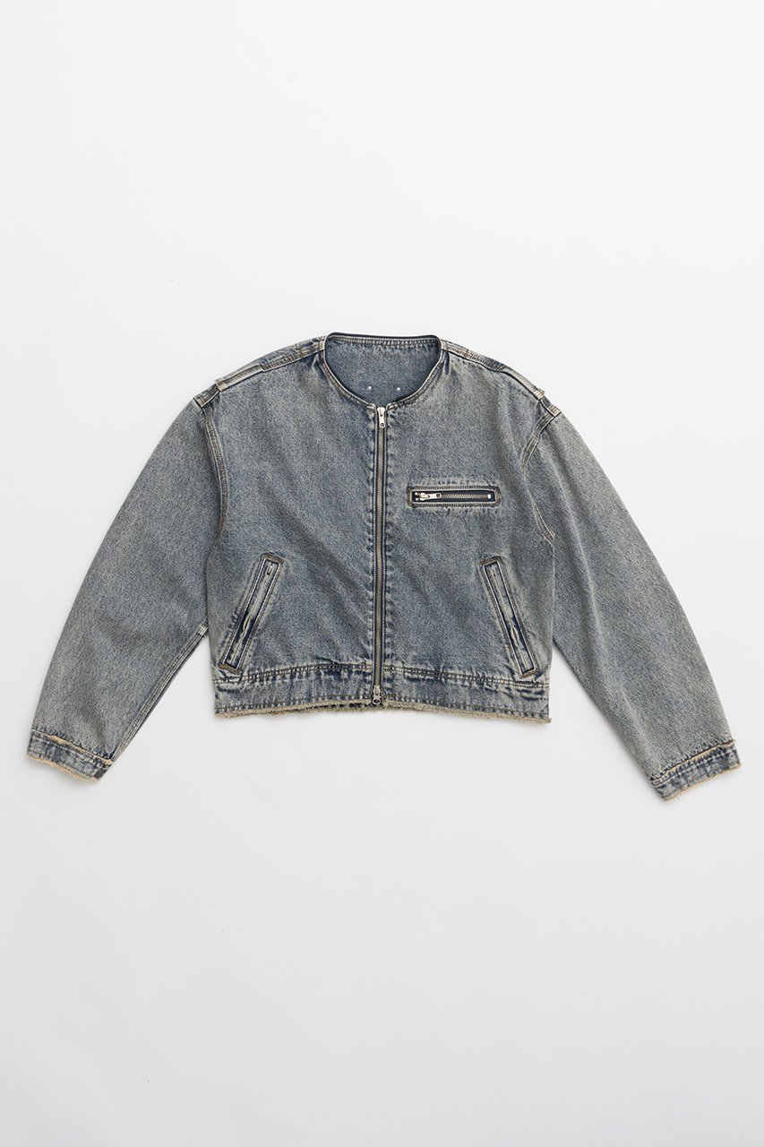 【プランク プロジェクト/PRANK PROJECT】のレザーカラーデニムブルゾン / Leather Collar Denim Blouson 人気、トレンドファッション・服の通販 founy(ファニー) ファッション Fashion レディースファッション Fashion for Women アウター Coat / Outerwear Collection レディースジャケット・軽アウター Jackets ブルゾンジャケット・スポーティアウター Blouson Jackets ウォッシュ Washed Finish ケミカル Chemical, Chemical Wash ジャケット Jacket, Outerwear デニム Denim, Jeans Material ブルゾン Blouson, Bomber Jacket ヴィンテージ Vintage Style other-5|ID: prp329100004608835 ipo3291000000035984117