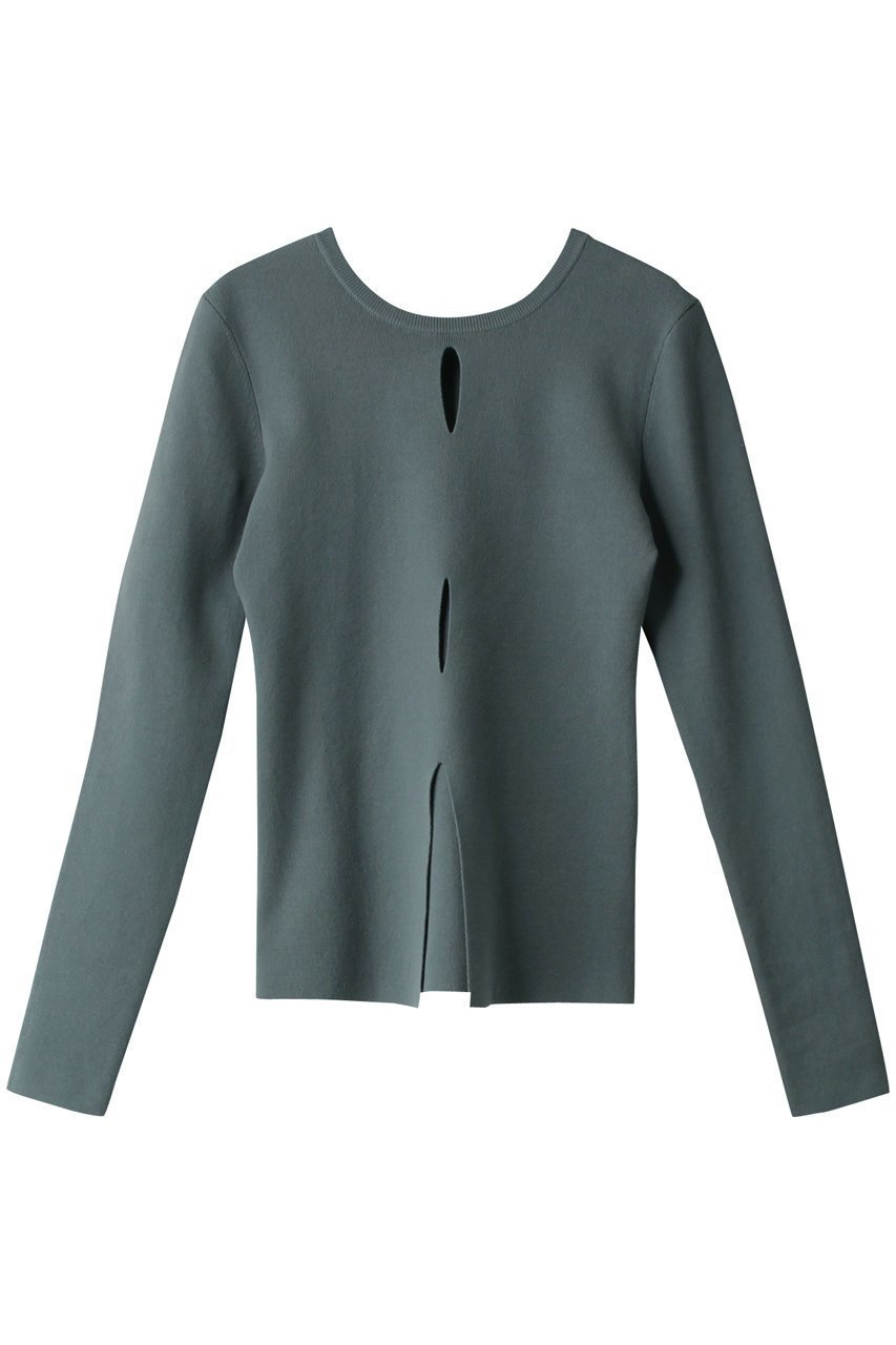 【クラネ/CLANE】のW FACE HOLE KNIT TOPS/トップス インテリア・キッズ・メンズ・レディースファッション・服の通販 founy(ファニー) 　ファッション　Fashion　レディースファッション　Fashion for Women　トップス・カットソー　Cut & Sew Tops　ニット　Knit Tops & Sweaters　カジュアルプルオーバー・ニットトップス　Pullovers & Knit Tops / Casual Pullovers　シンプル　Simple, Minimal　フレア　Flare, Flared　フロント　Front, Front Design　BLUE|ID: prp329100004608840 ipo3291000000032951130