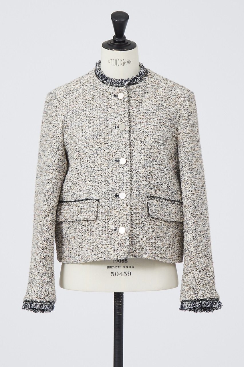 【デザイン ワークス/DESIGN WORKS】のファンシーツィードジャケット インテリア・キッズ・メンズ・レディースファッション・服の通販 founy(ファニー) 　ファッション　Fashion　レディースファッション　Fashion for Women　アウター　Coat / Outerwear Collection　レディースジャケット・軽アウター　Jackets　オケージョン　Occasion Wear　ジャケット　Jacket, Outerwear　チェーン　Chain, Chain Strap　ツイード　Twill, Twill Weave　デニム　Denim, Jeans Material　ボトム　Bottoms, Lower Wear　ポケット　Pocket, Pocket Detail　ラベンダー　Lavender　春　Spring　マルチ|ID: prp329100004608875 ipo3291000000032952577