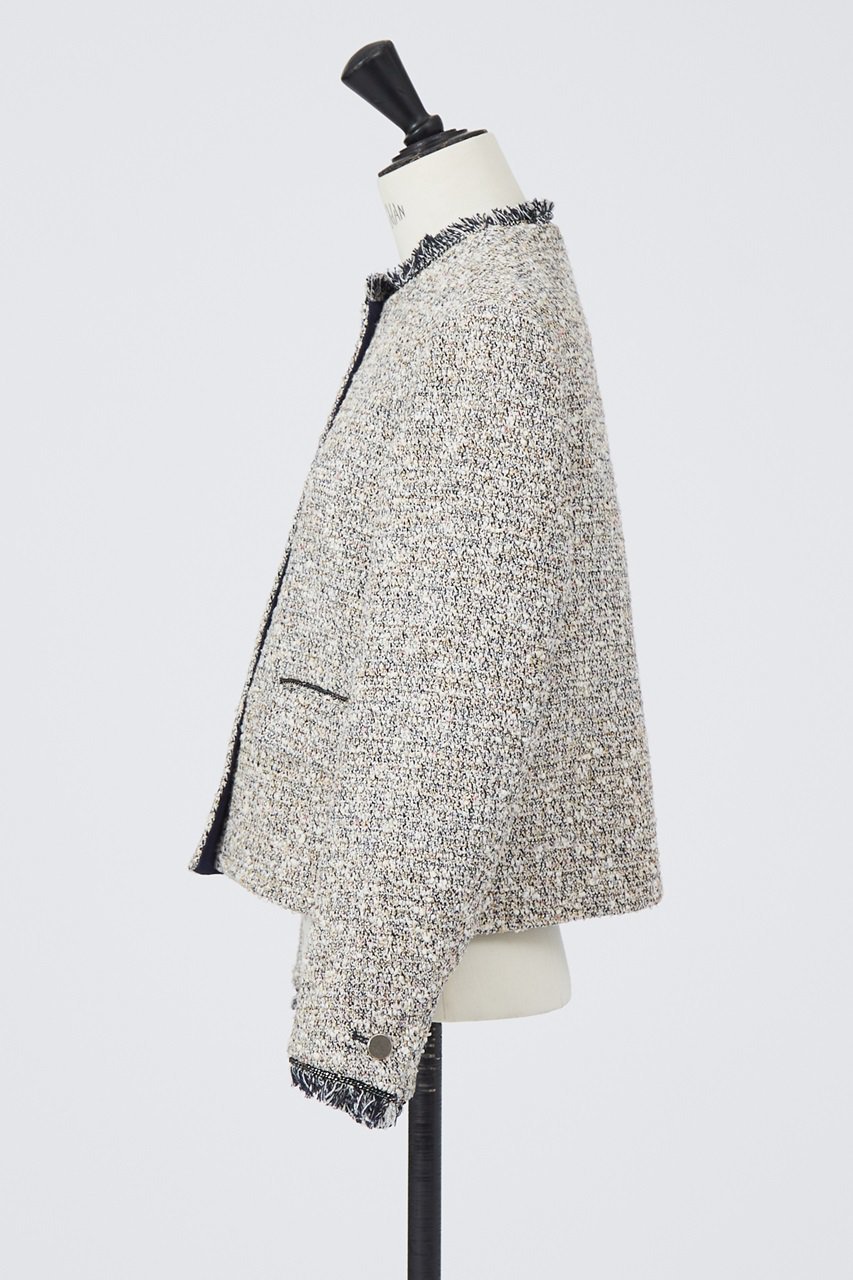 【デザイン ワークス/DESIGN WORKS】のファンシーツィードジャケット 人気、トレンドファッション・服の通販 founy(ファニー) 　ファッション　Fashion　レディースファッション　Fashion for Women　アウター　Coat / Outerwear Collection　レディースジャケット・軽アウター　Jackets　オケージョン　Occasion Wear　ジャケット　Jacket, Outerwear　チェーン　Chain, Chain Strap　ツイード　Twill, Twill Weave　デニム　Denim, Jeans Material　ボトム　Bottoms, Lower Wear　ポケット　Pocket, Pocket Detail　ラベンダー　Lavender　春　Spring　other-2|ID: prp329100004608875 ipo3291000000034956231