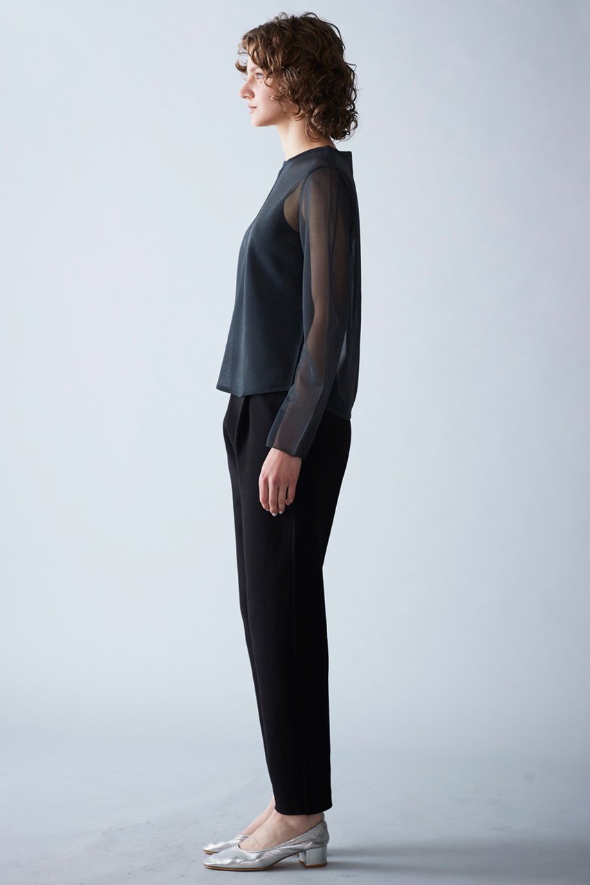 【マリリンムーン/MARILYN MOON】のシャインシアーニットトップ 人気、トレンドファッション・服の通販 founy(ファニー) 　ファッション　Fashion　レディースファッション　Fashion for Women　トップス・カットソー　Cut & Sew Tops　ニット　Knit Tops & Sweaters　カジュアルプルオーバー・ニットトップス　Pullovers & Knit Tops / Casual Pullovers　インナー　Innerwear　コクーン　Cocoon, Cocoon Silhouette　シアー　Sheer, See-Through　シンプル　Simple, Minimal　夏　Summer　春　Spring　S/S・春夏　SS, Spring/Summer, Warm Season　other-8|ID: prp329100004608881 ipo3291000000034957514