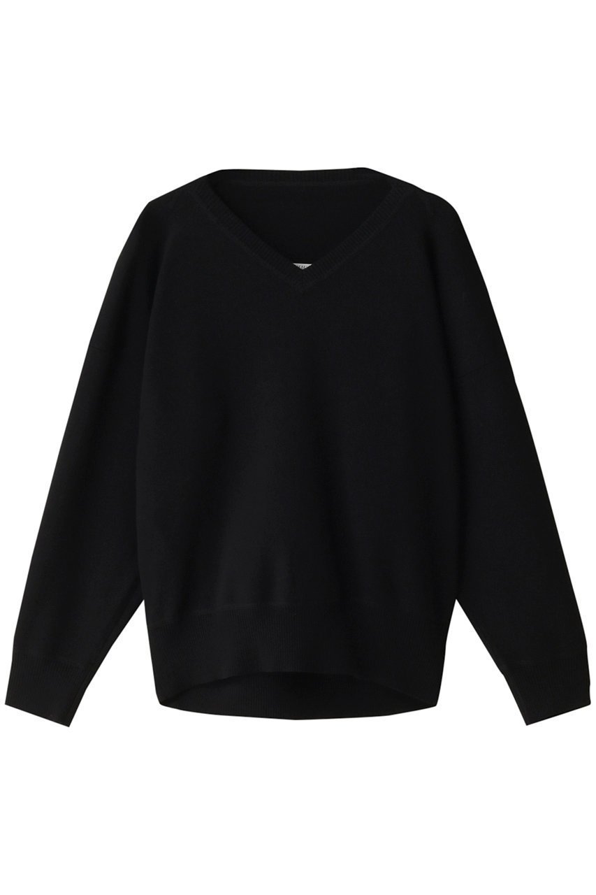 【ハウス オブ ロータス/HOUSE OF LOTUS】のオーガニックコットンVネックプルオーバー インテリア・キッズ・メンズ・レディースファッション・服の通販 founy(ファニー) 　ファッション　Fashion　レディースファッション　Fashion for Women　トップス・カットソー　Cut & Sew Tops　ニット　Knit Tops & Sweaters　カジュアルプルオーバー・ニットトップス　Pullovers & Knit Tops / Casual Pullovers　Vネックトップス　V-Neck Tops / V-Cut Neckline Shirts　プリント　Print, Printed Pattern　ボトム　Bottoms, Lower Wear　ブラック|ID: prp329100004608885 ipo3291000000032952977