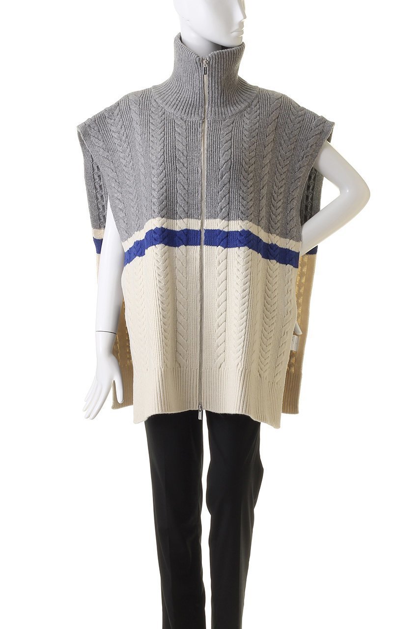 【メゾンスペシャル/MAISON SPECIAL】のケーブルファスナーポンチョ 人気、トレンドファッション・服の通販 founy(ファニー) 　ファッション　Fashion　レディースファッション　Fashion for Women　トップス・カットソー　Cut & Sew Tops　ニット　Knit Tops & Sweaters　カジュアルプルオーバー・ニットトップス　Pullovers & Knit Tops / Casual Pullovers　おすすめ　Recommended / Our Picks　ジャケット　Jacket, Outerwear　マフラー　Scarf, Muffler　other-2|ID: prp329100004608887 ipo3291000000034909967