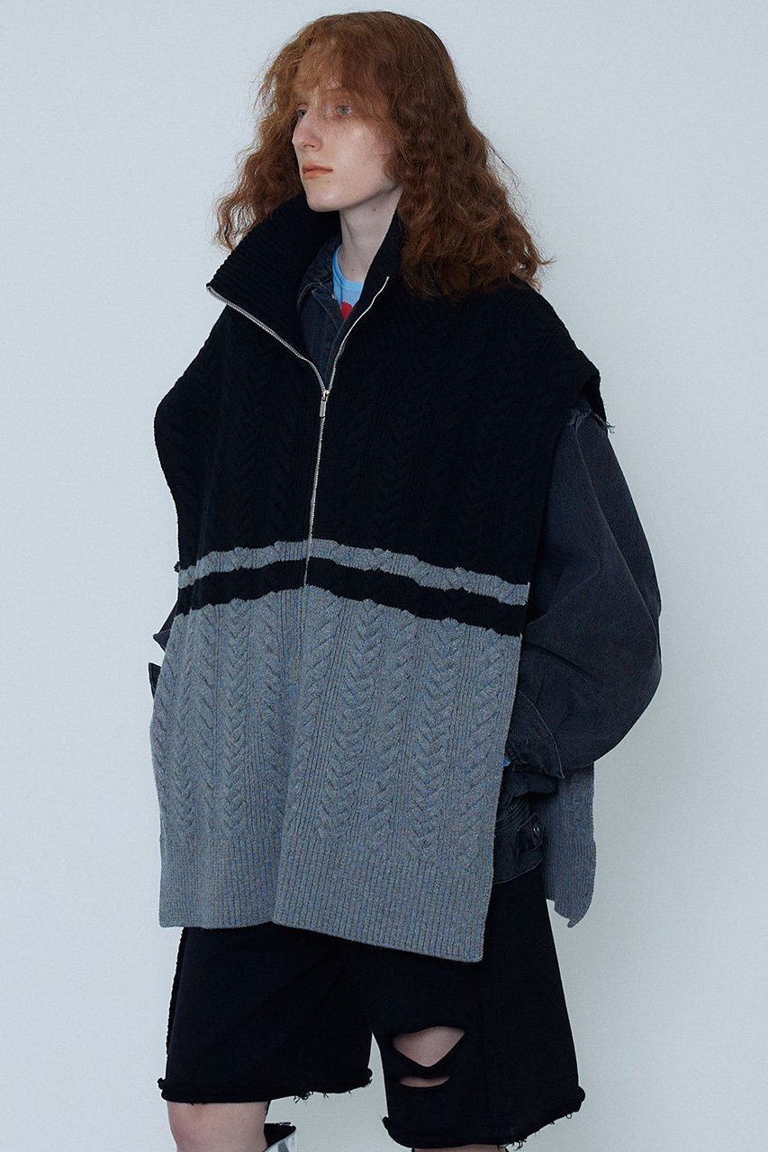 【メゾンスペシャル/MAISON SPECIAL】のケーブルファスナーポンチョ 人気、トレンドファッション・服の通販 founy(ファニー) 　ファッション　Fashion　レディースファッション　Fashion for Women　トップス・カットソー　Cut & Sew Tops　ニット　Knit Tops & Sweaters　カジュアルプルオーバー・ニットトップス　Pullovers & Knit Tops / Casual Pullovers　おすすめ　Recommended / Our Picks　ジャケット　Jacket, Outerwear　マフラー　Scarf, Muffler　other-8|ID: prp329100004608887 ipo3291000000034909978