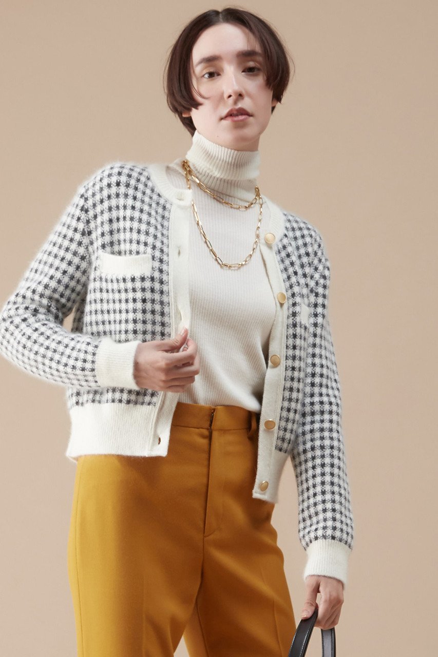 【マルティニーク/martinique】のギンガムカーディガン 人気、トレンドファッション・服の通販 founy(ファニー) 　ファッション　Fashion　レディースファッション　Fashion for Women　トップス・カットソー　Cut & Sew Tops　ニット　Knit Tops & Sweaters　カーディガン・羽織り　Layered Style Cardigans　アンゴラ　Angora Knitwear　カーディガン　Cardigan, Knitwear　ギンガム　Gingham, Gingham Fabric　コンパクト　Compact, Small Size　ジャケット　Jacket, Outerwear　チェック　Check, Plaid, Tartan　バランス　Balance, Style Balance　ポケット　Pocket, Pocket Detail　 other-1|ID: prp329100004608890 ipo3291000000032953253