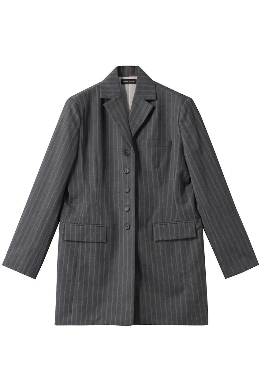 【メゾンスペシャル/MAISON SPECIAL】のBox Silhouette Jacket/ボックスジャケット 人気、トレンドファッション・服の通販 founy(ファニー) 　ファッション　Fashion　レディースファッション　Fashion for Women　アウター　Coat / Outerwear Collection　レディースジャケット・軽アウター　Jackets　クラシカル　Classical, Vintage-Inspired　ジャケット　Jacket, Outerwear　ストライプ　Stripe, Striped Pattern　スラックス　Slacks, Dress Pants　セットアップ　Set-Up, Coordinated Outfit　ボックス　Boxy, Box Shape　ロング　Long, Long-Length　 other-1|ID: prp329100004608891 ipo3291000000035065571
