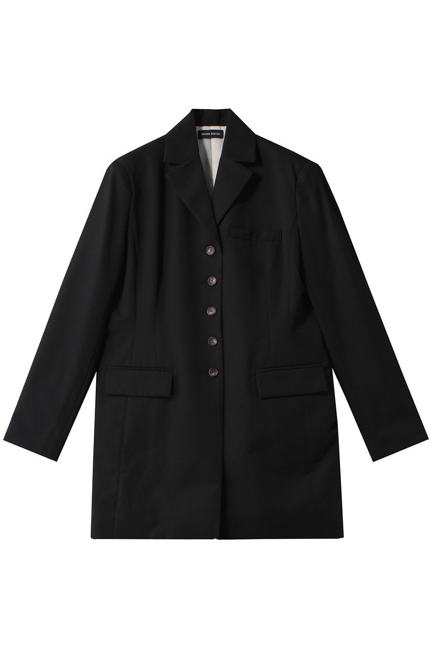 【メゾンスペシャル/MAISON SPECIAL】のBox Silhouette Jacket/ボックスジャケット インテリア・キッズ・メンズ・レディースファッション・服の通販 founy(ファニー) 　ファッション　Fashion　レディースファッション　Fashion for Women　アウター　Coat / Outerwear Collection　レディースジャケット・軽アウター　Jackets　クラシカル　Classical, Vintage-Inspired　ジャケット　Jacket, Outerwear　ストライプ　Stripe, Striped Pattern　スラックス　Slacks, Dress Pants　セットアップ　Set-Up, Coordinated Outfit　ボックス　Boxy, Box Shape　ロング　Long, Long-Length　BLK(ブラック)|ID: prp329100004608891 ipo3291000000035065574