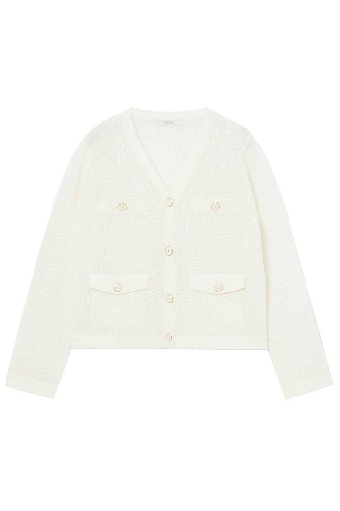 【アナイ/ANAYI】のペーパーヤーンアイレットカーディガン インテリア・キッズ・メンズ・レディースファッション・服の通販 founy(ファニー) https://founy.com/ ファッション Fashion レディースファッション Fashion for Women トップス・カットソー Cut & Sew Tops ニット Knit Tops & Sweaters カーディガン・羽織り Layered Style Cardigans アイレット Eyelet Lace イエロー Yellow カーディガン Cardigan, Knitwear サマー Summer, Summer Style セットアップ Set-Up, Coordinated Outfit ブルゾン Blouson, Bomber Jacket プリント Print, Printed Pattern 夏 Summer |ID: prp329100004608895 ipo3291000000035058244