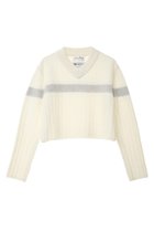 【マルティニーク/martinique】の【l heritage martinique】ピュアラムズウールVネックプルオーバー オフ×グレー|ID: prp329100004608897 ipo3291000000032953459