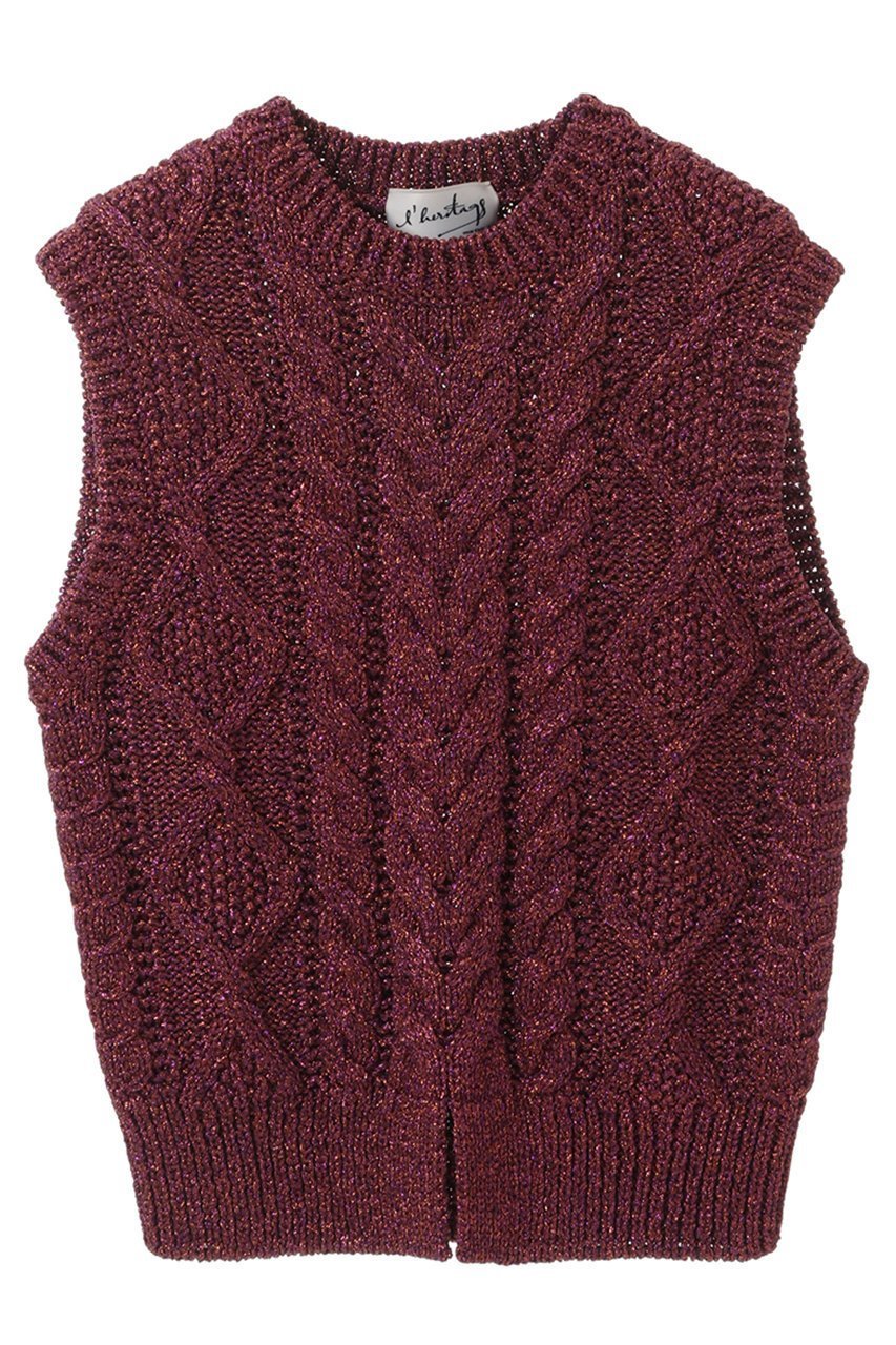 【マルティニーク/martinique】の【l heritage martinique】チャンキーラメベスト 人気、トレンドファッション・服の通販 founy(ファニー) 　ファッション　Fashion　レディースファッション　Fashion for Women　トップス・カットソー　Cut & Sew Tops　ニット　Knit Tops & Sweaters　ベスト&ジレ / 重ね着スタイル　Vests & Gilets　カジュアルプルオーバー・ニットトップス　Pullovers & Knit Tops / Casual Pullovers　イタリア　Italy　インナー　Innerwear　ヴィンテージ　Vintage Style　コンパクト　Compact, Small Size　シンプル　Simple, Minimal　スタンダード　Standard, Basic　ベスト　Vest, Waistcoat　おすすめ　Recommended / Our Picks　 other-1|ID: prp329100004608900 ipo3291000000035042164